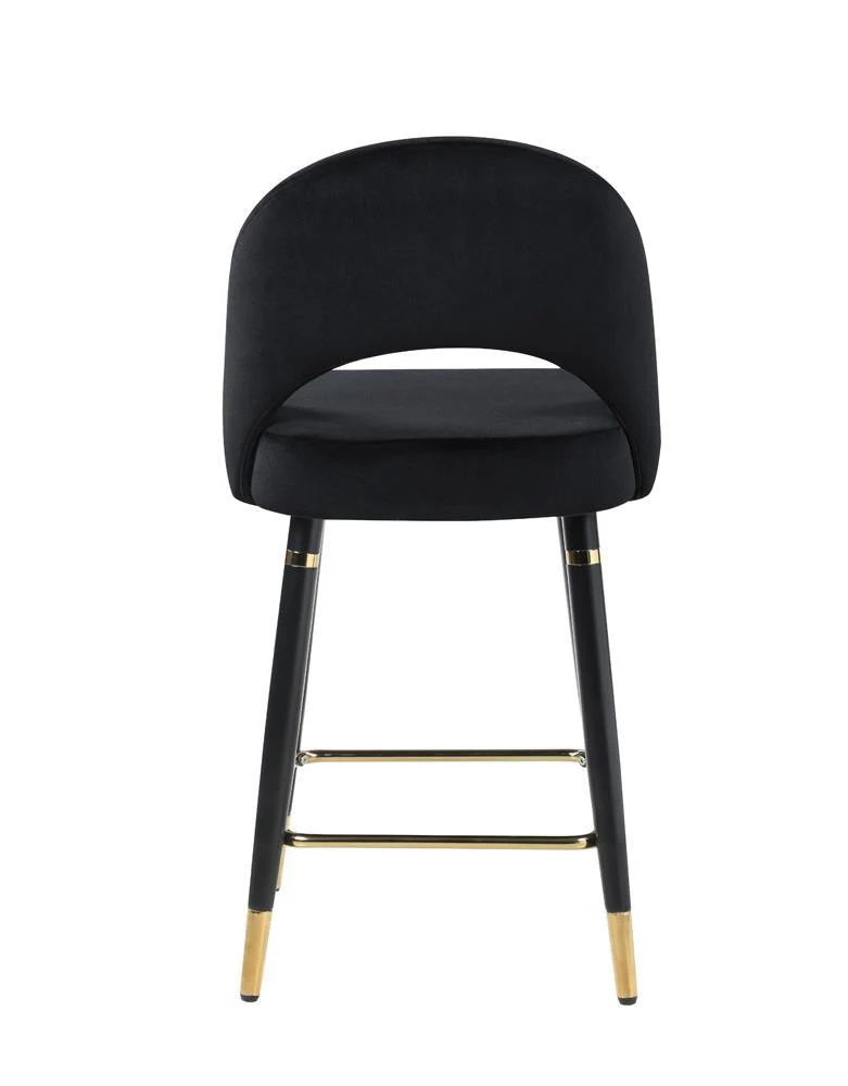 Reyes Black Arched Back Upholstered Counter Height Stools, Set of 2 - Image 5