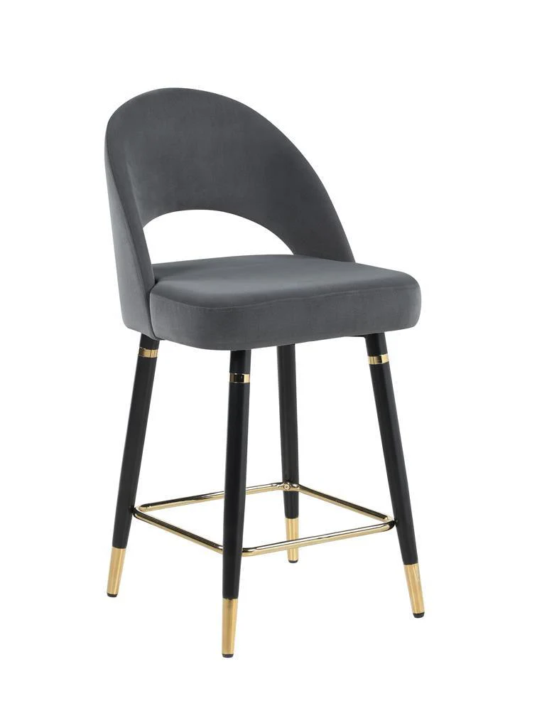 Reyes Gray Arched Back Upholstered Counter Height Stools, Set of 2 - Image 2