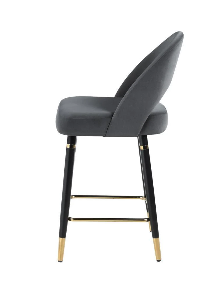 Reyes Gray Arched Back Upholstered Counter Height Stools, Set of 2 - Image 4