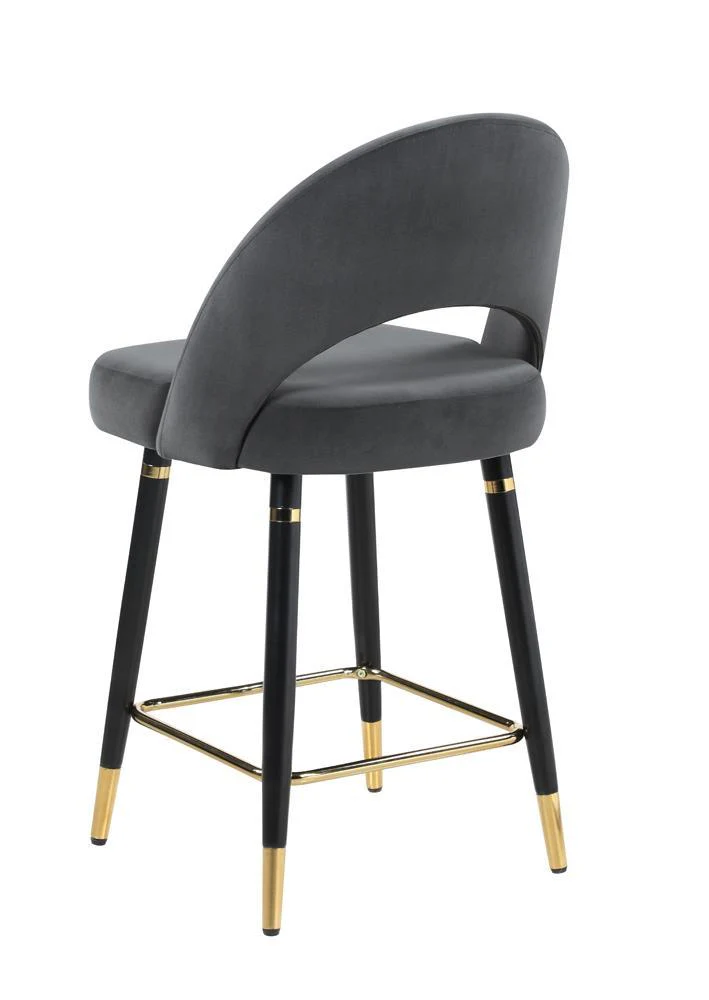 Reyes Gray Arched Back Upholstered Counter Height Stools, Set of 2 - Image 6