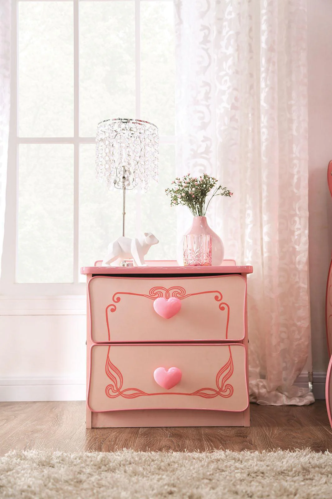 Rheanna Pink Night Stand - Image 2