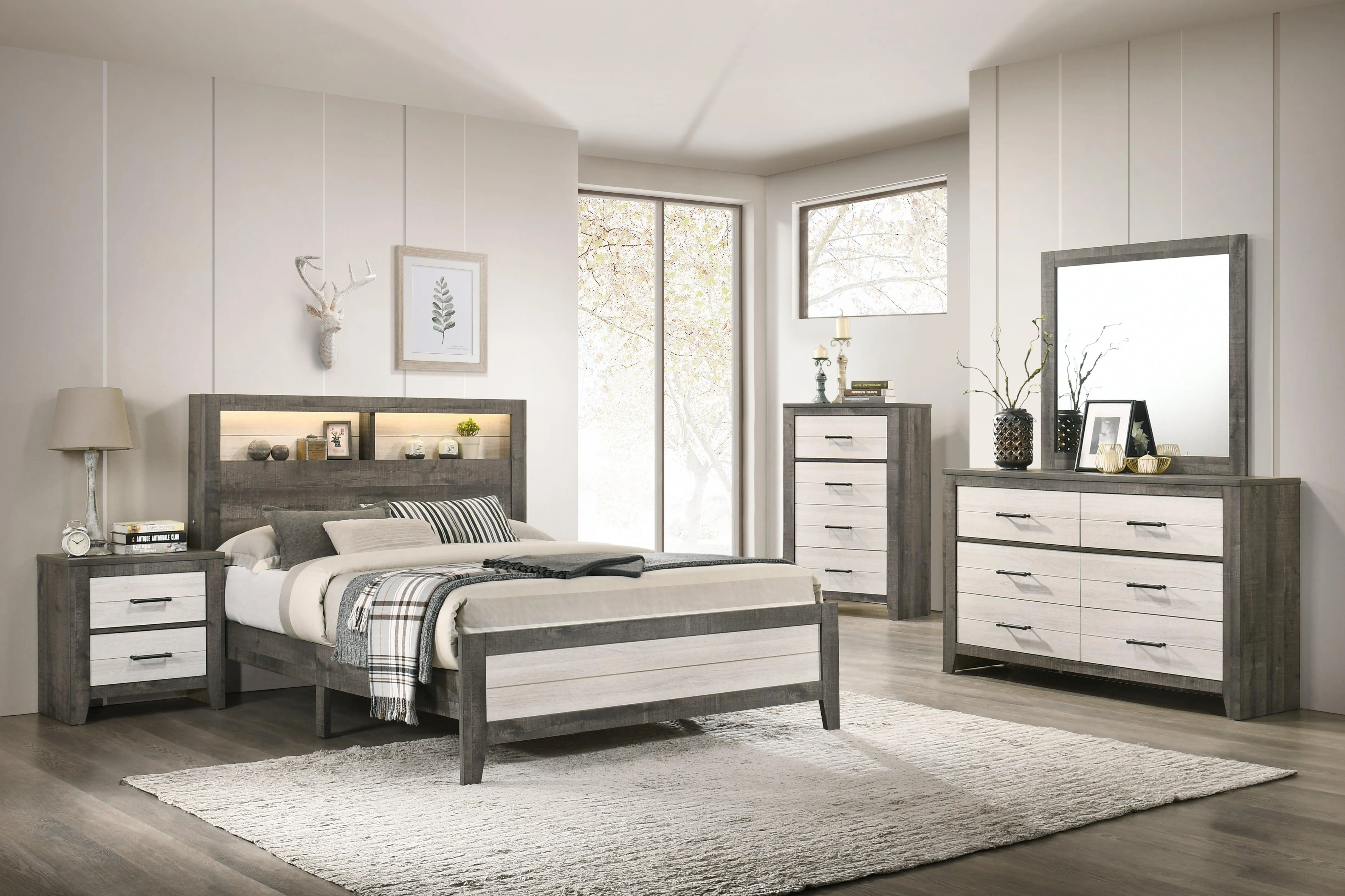 Rhett Brown and Cream Bedroom Mirror (Mirror Only) - Image 2