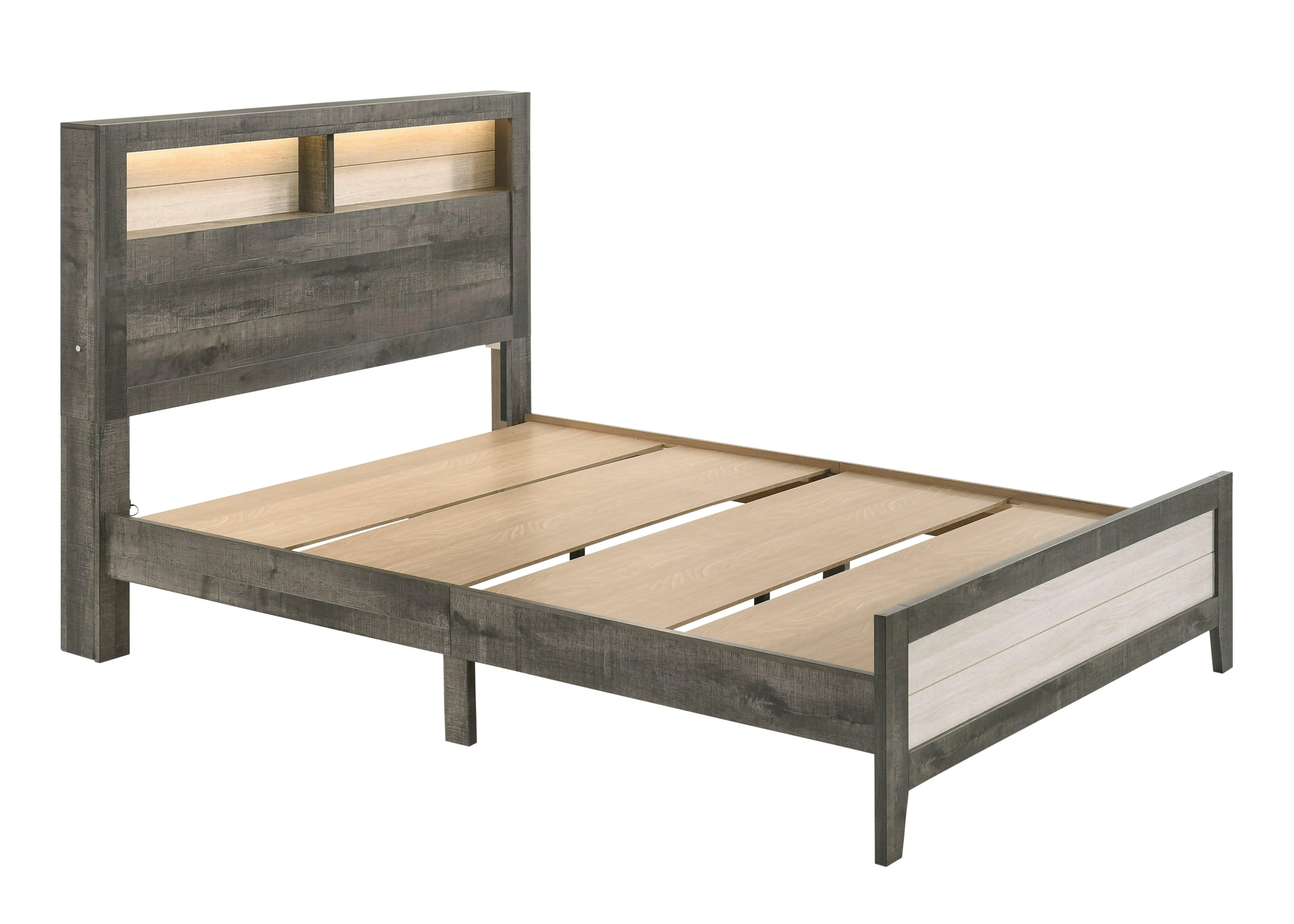 Rhett Brown and Cream King LED Platform Bed - Image 3