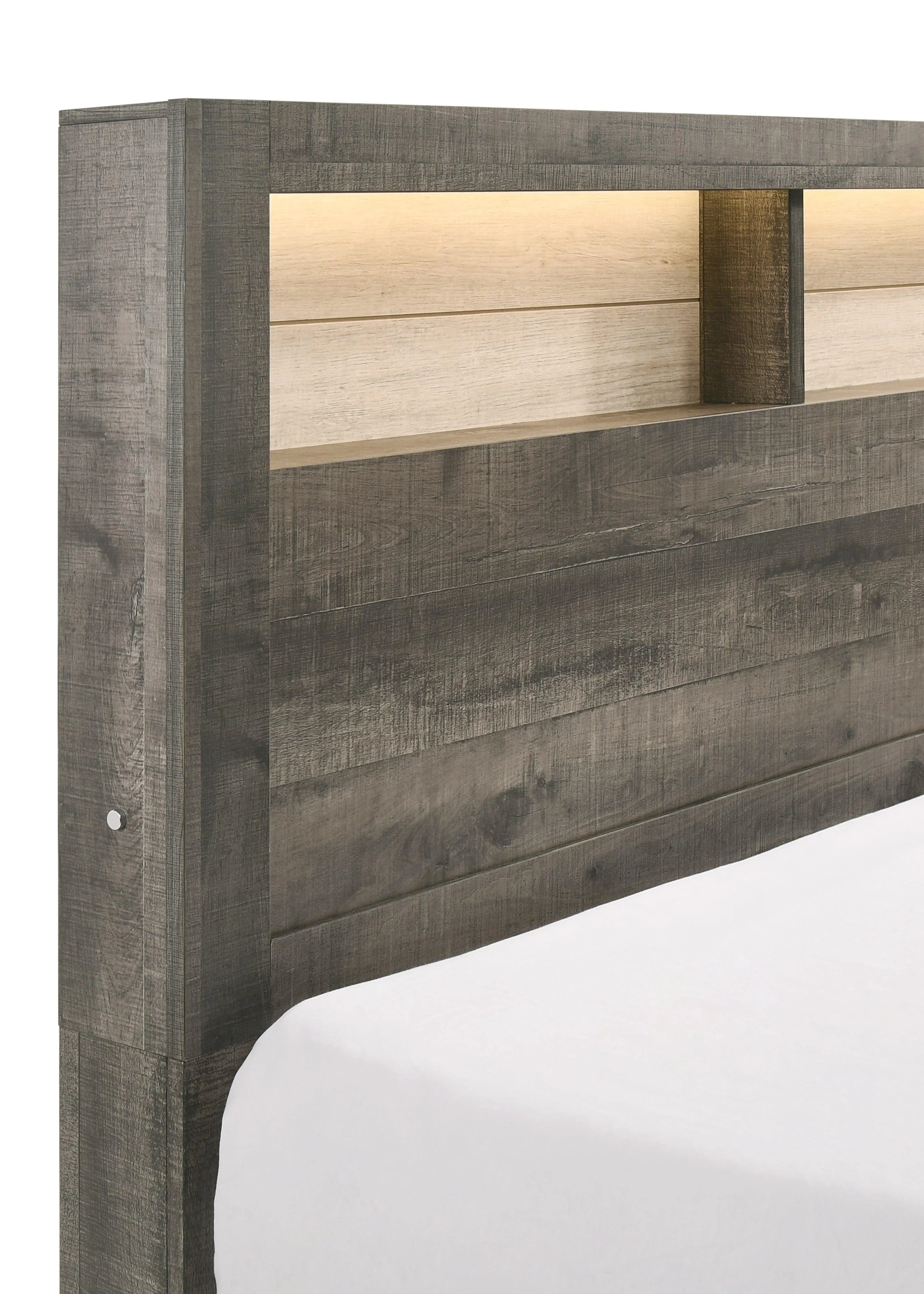 Rhett Brown and Cream King LED Platform Bed - Image 4