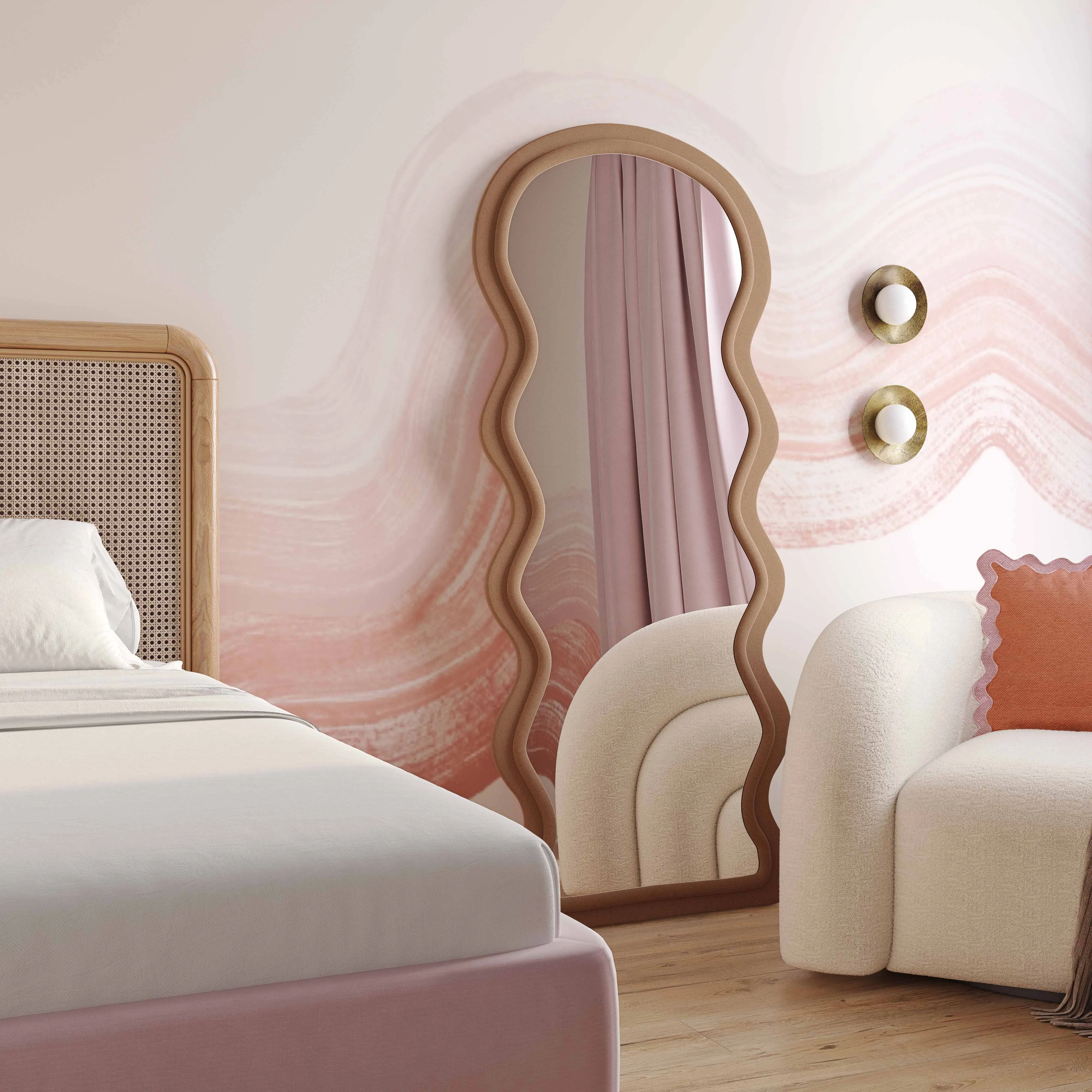 Rhodes Velvet 70" Floor Mirror - Image 8