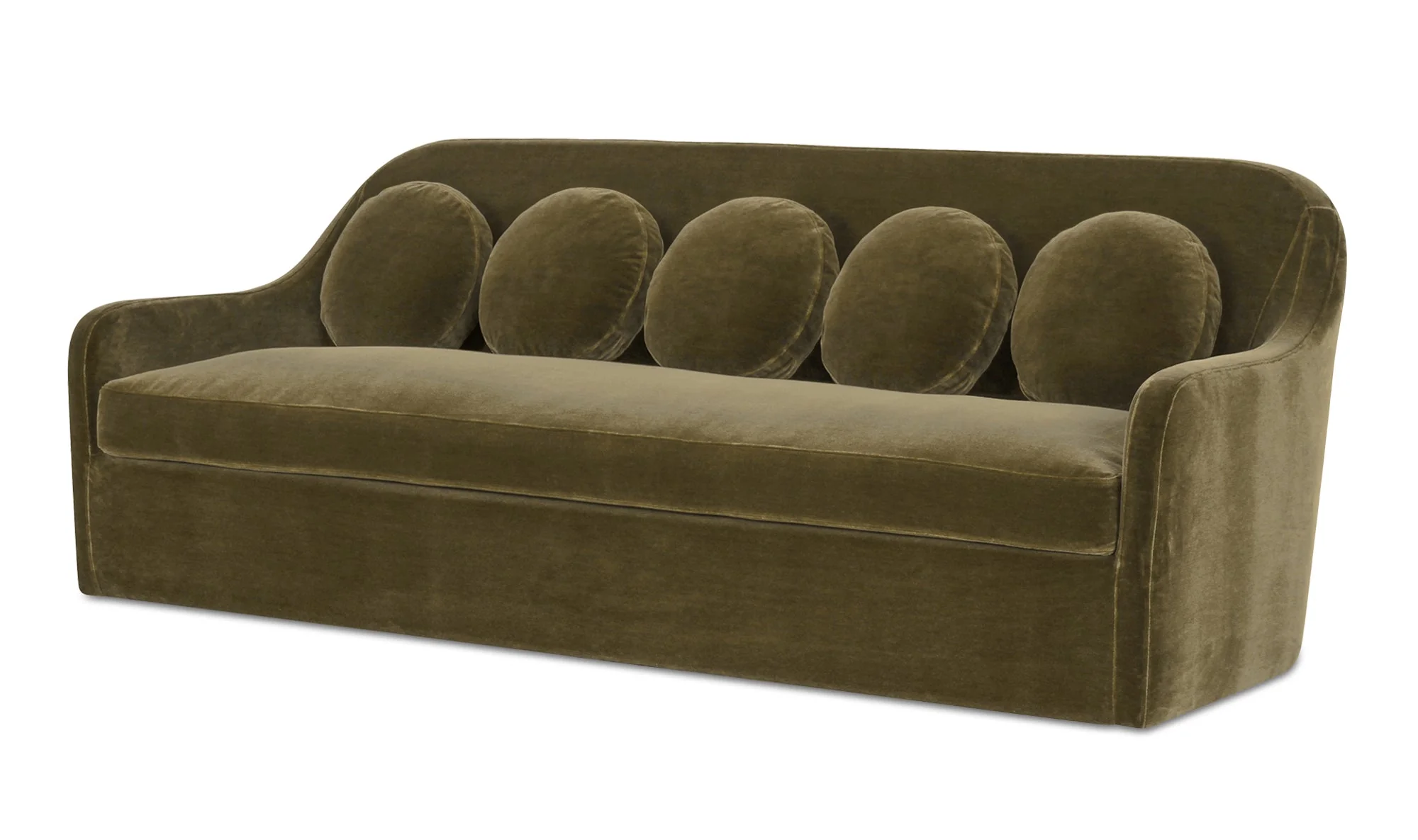 Rialto Sofa Dark Green Faux Mohair - Image 2