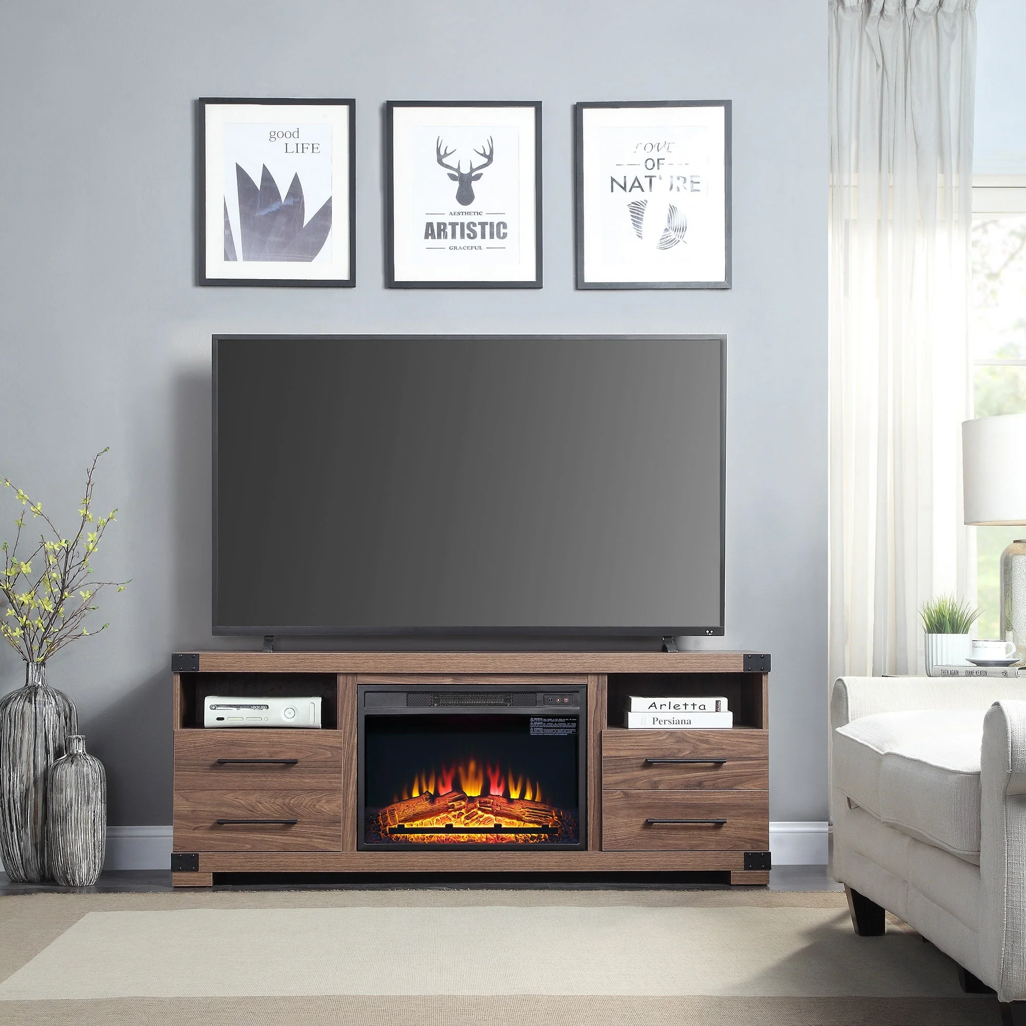 Richmond Fireplace in Brown - Image 2
