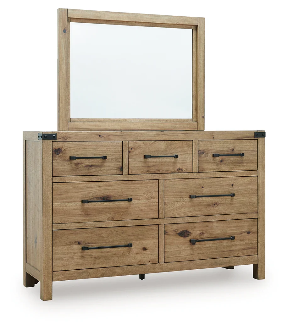 Ridgester Light Brown Dresser and Mirror - Image 3