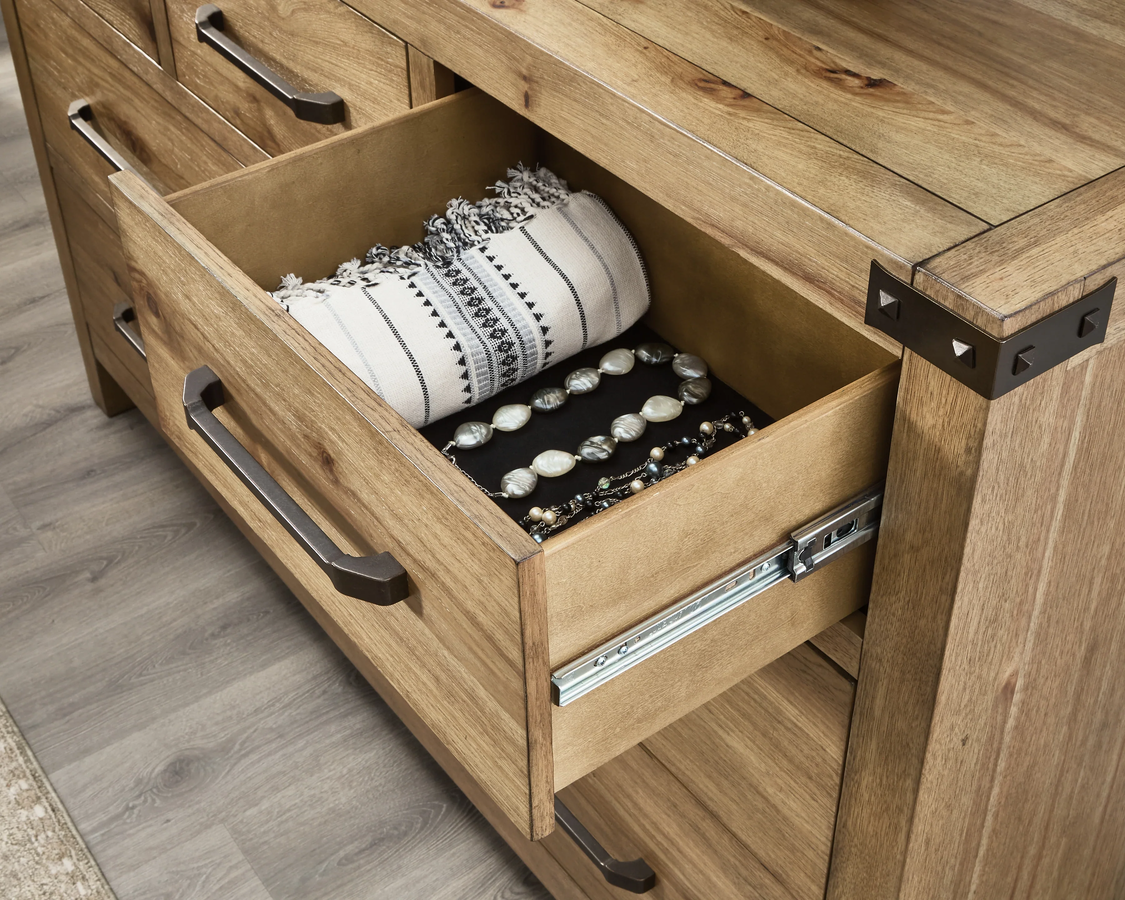 Ridgester Light Brown Dresser and Mirror - Image 4