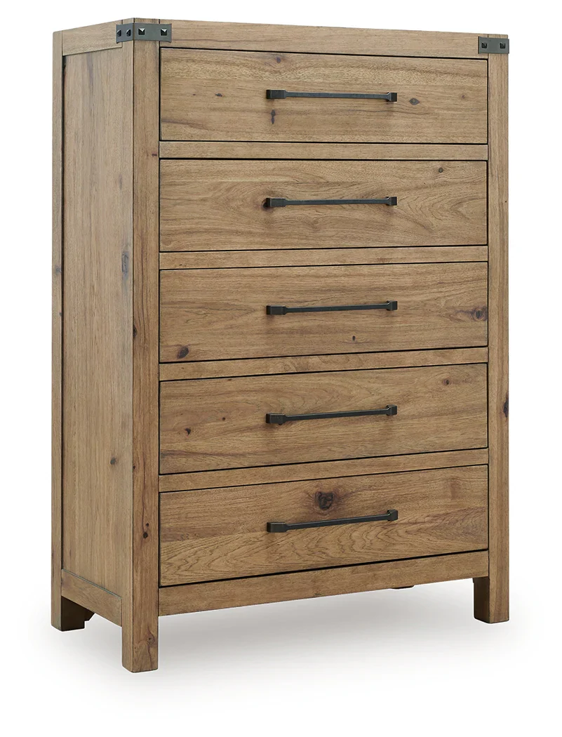 Ridgester Light Brown Five Drawer Chest - Image 3