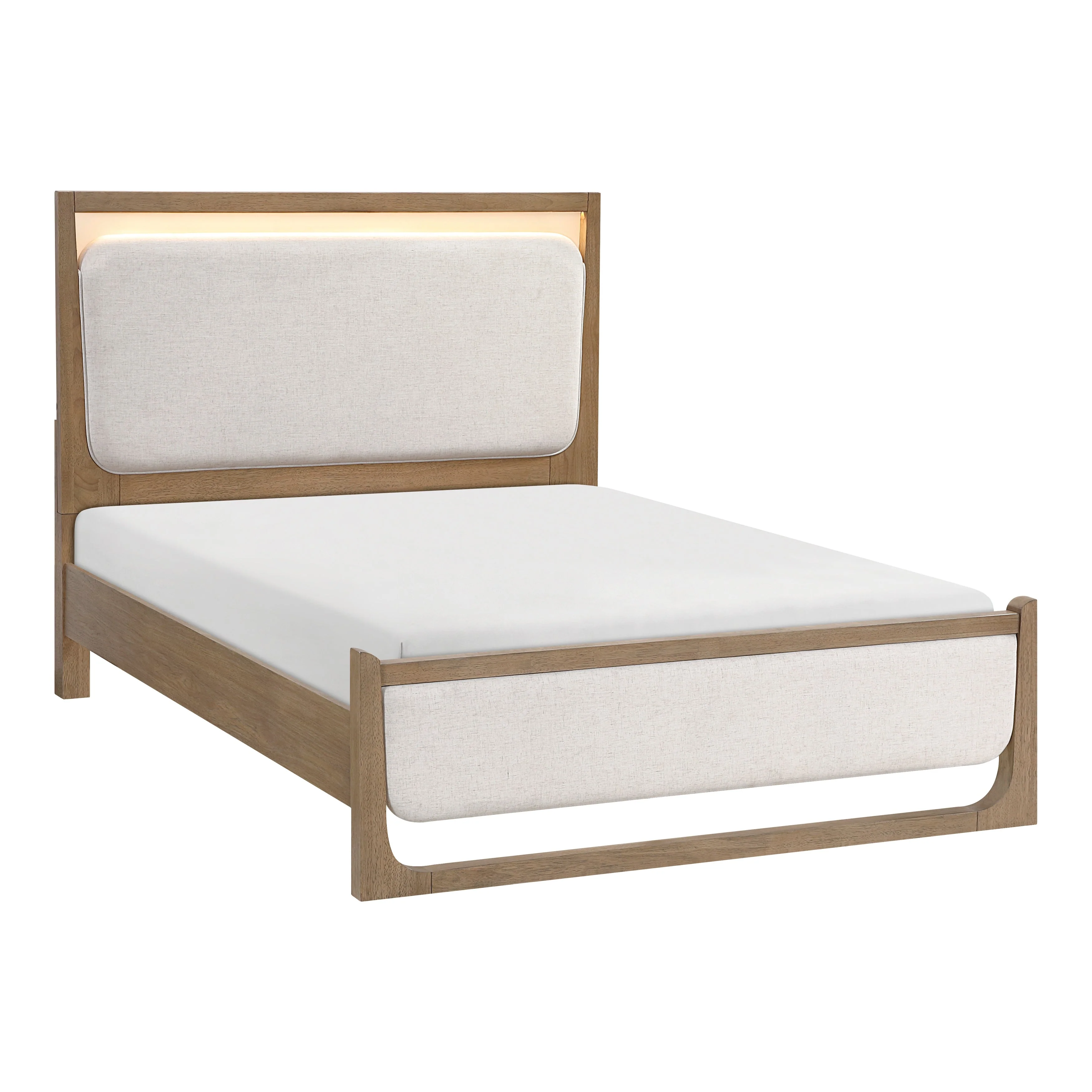 Riley Light Brown Queen Upholstered Bed - Image 12