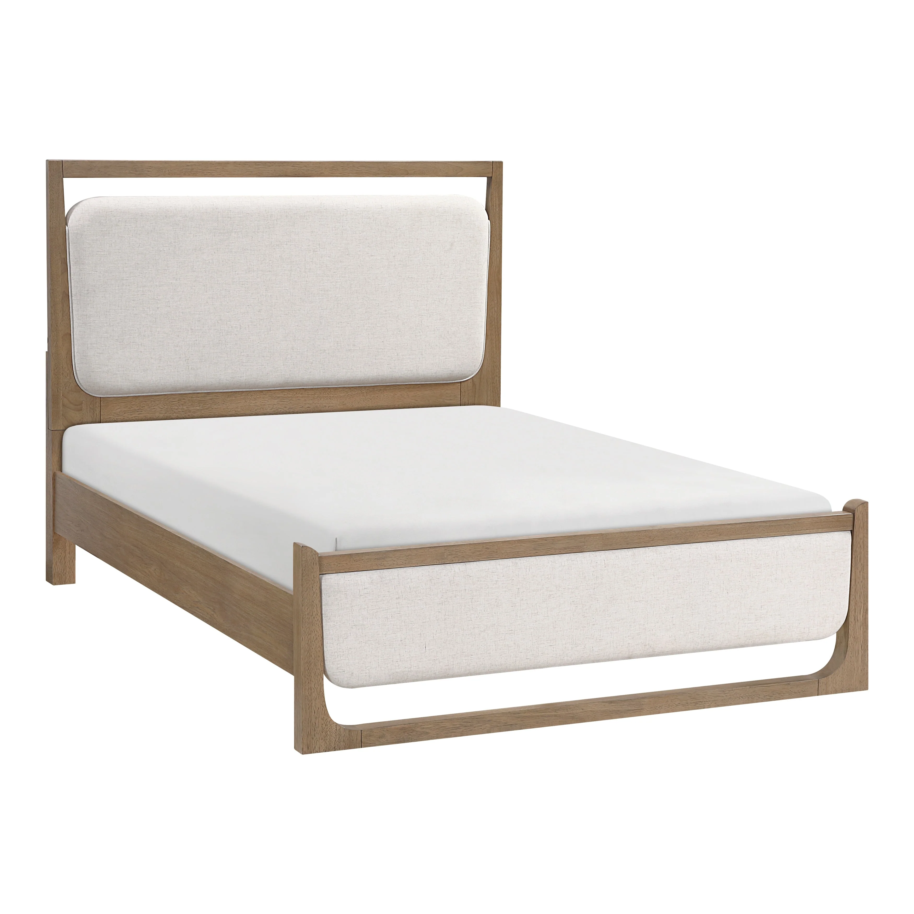 Riley Light Brown Queen Upholstered Bed - Image 3