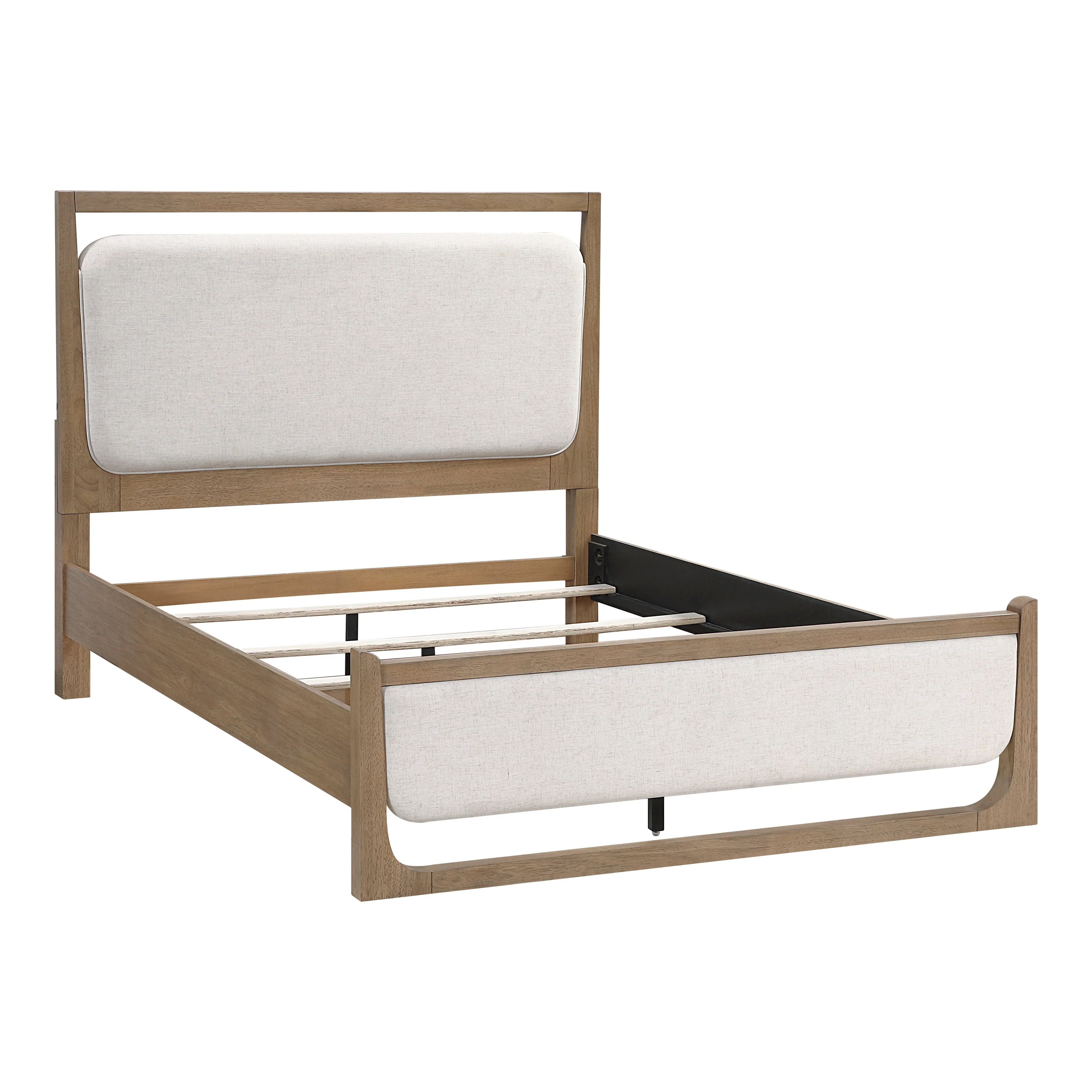 Riley Light Brown Queen Upholstered Bed - Image 4