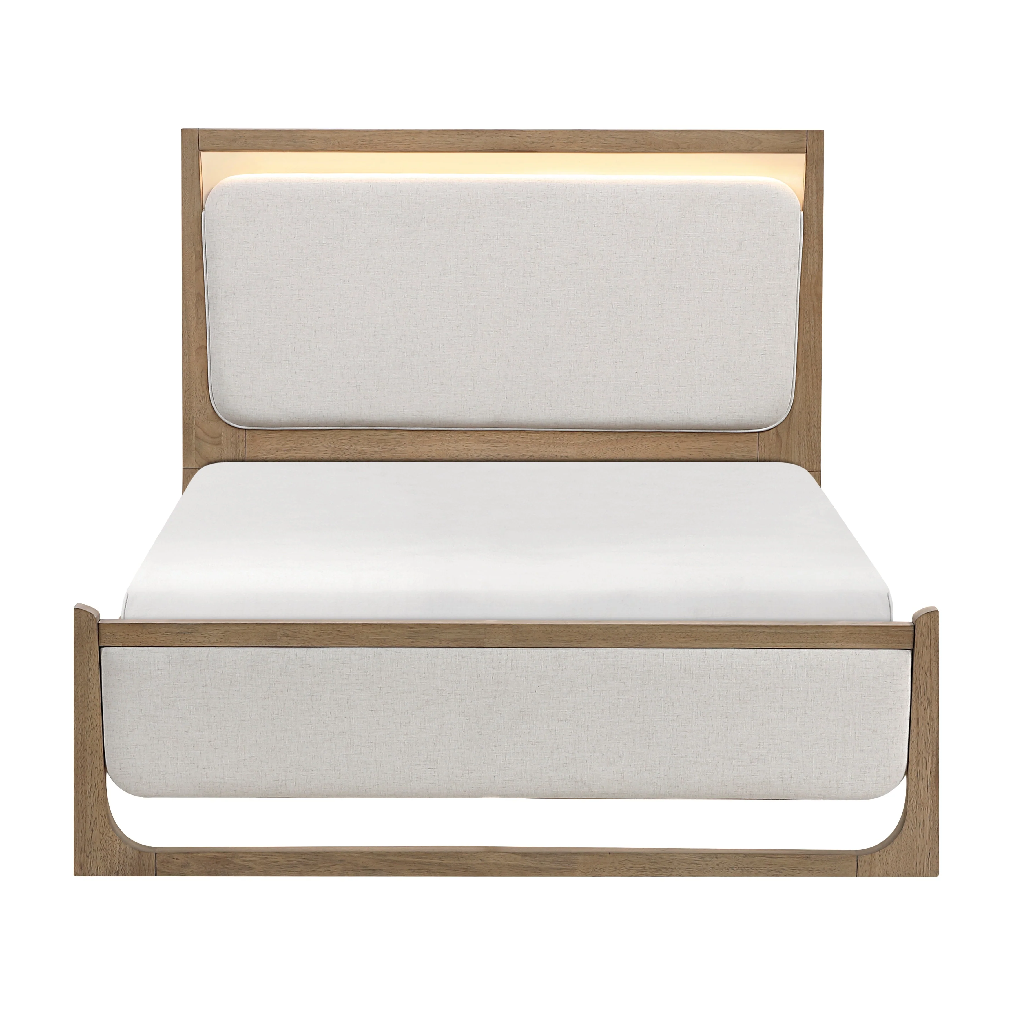 Riley Light Brown Queen Upholstered Bed - Image 7