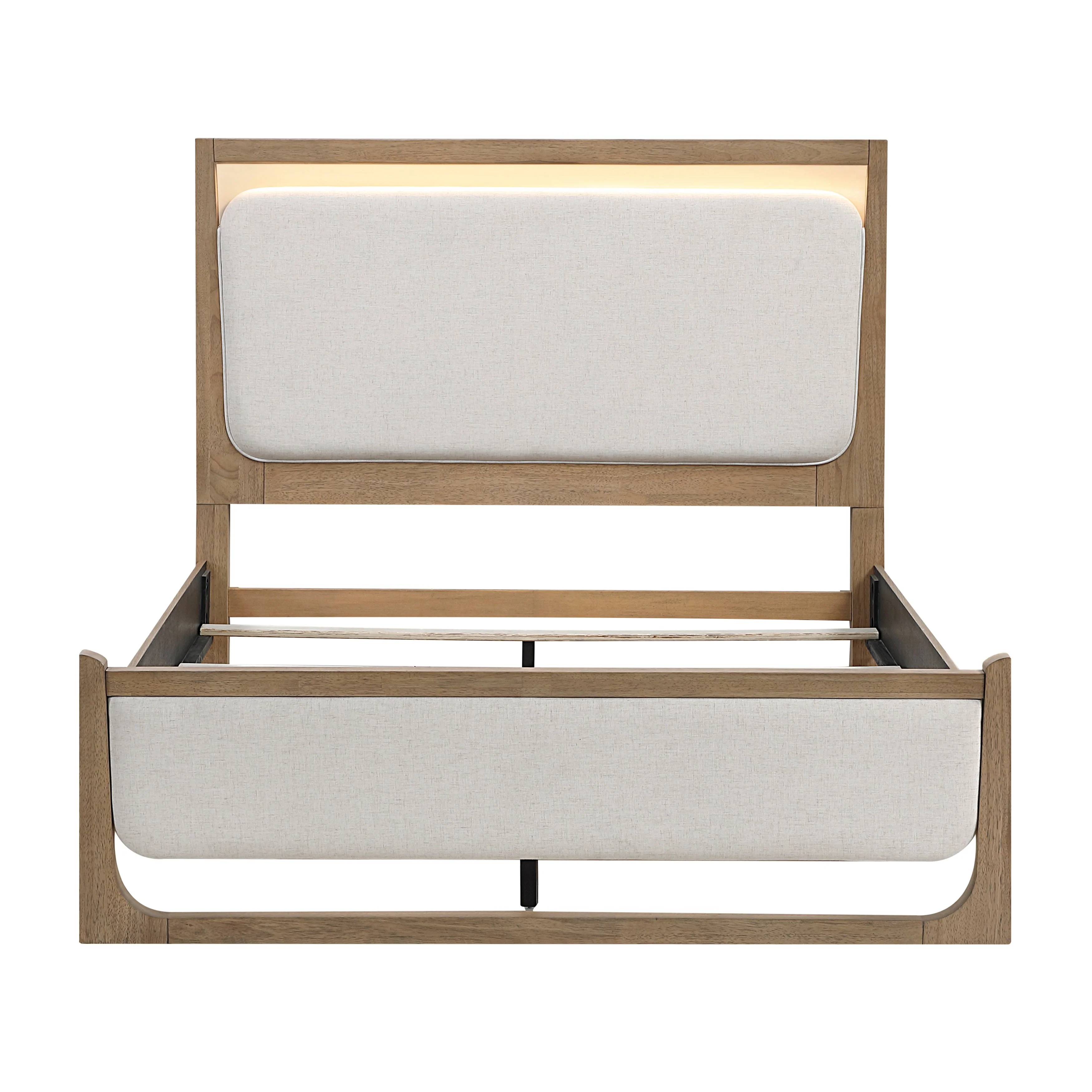 Riley Light Brown Queen Upholstered Bed - Image 8