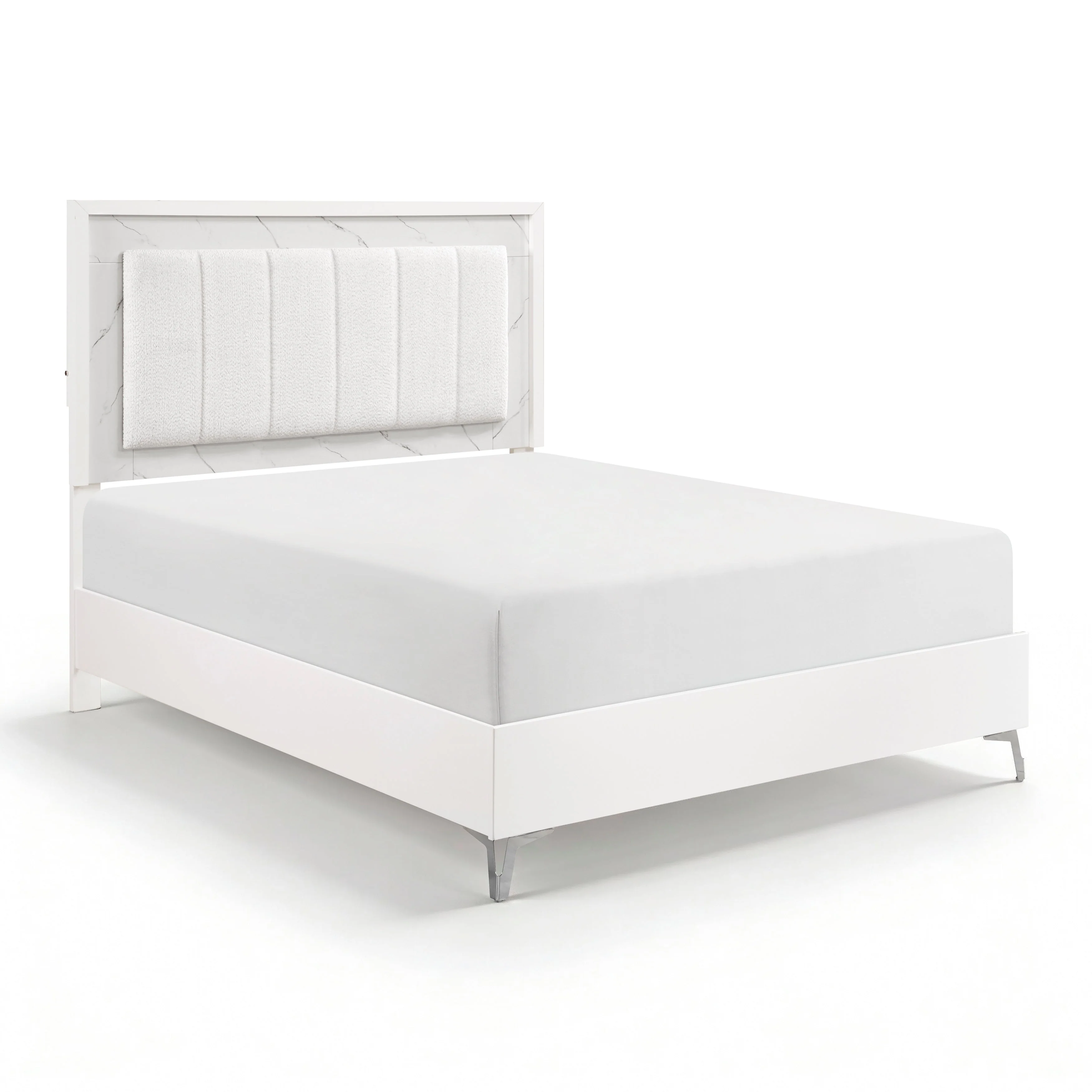 Ripple White Led Panel Bedroom Set - Image 4
