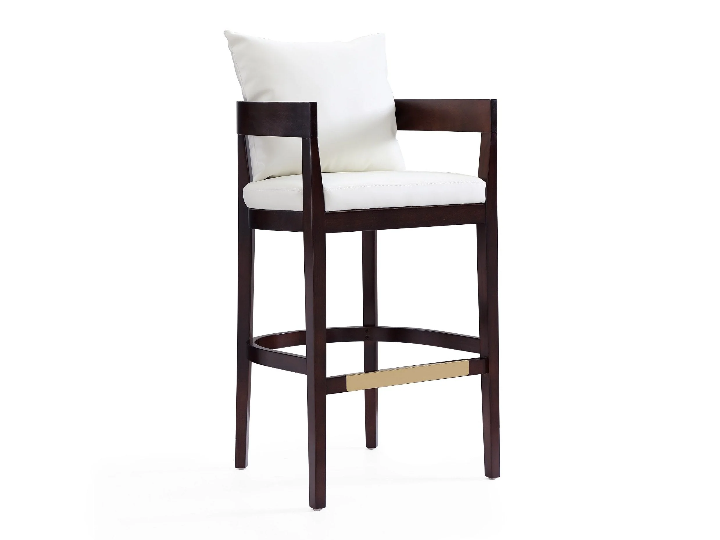 Ritz Barstool in Ivory and Dark Walnut
