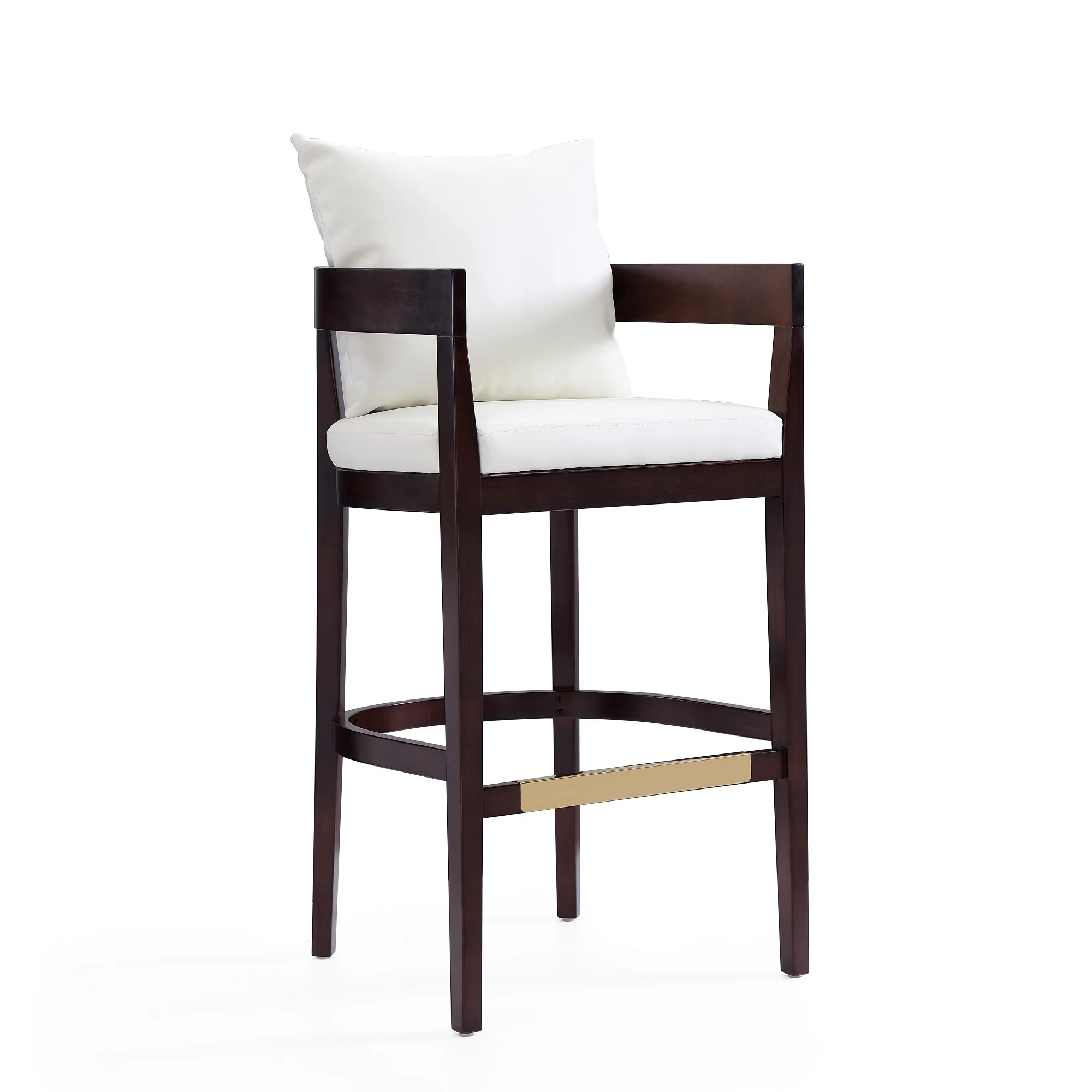 Ritz Barstool in Ivory and Dark Walnut (set of 2) - Image 3