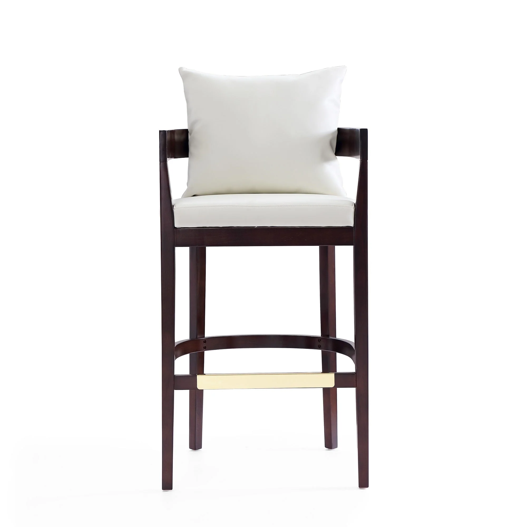 Ritz Barstool in Ivory and Dark Walnut (set of 2) - Image 4