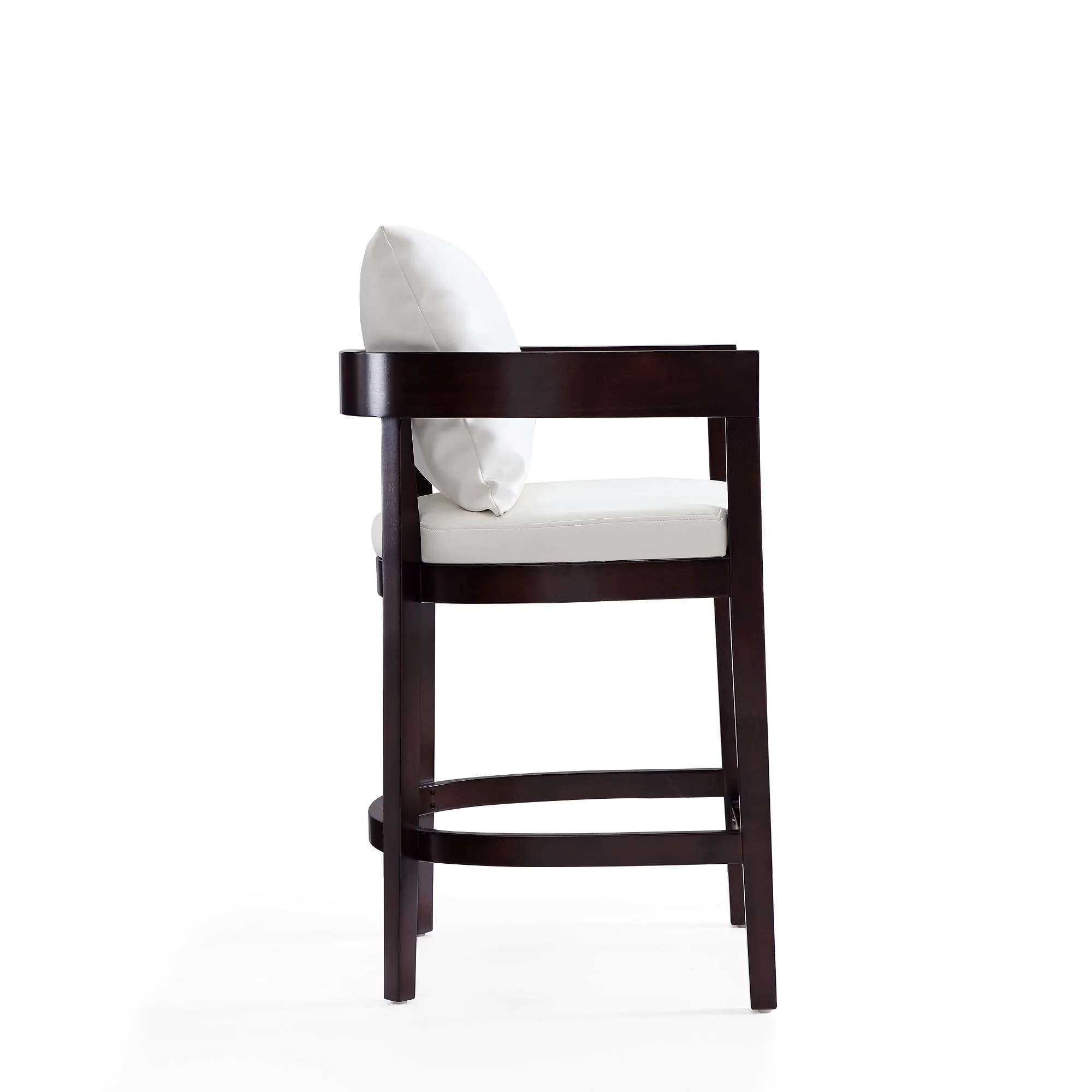 Ritz Counter Stool in Ivory and Dark Walnut (set of 3) - Image 6
