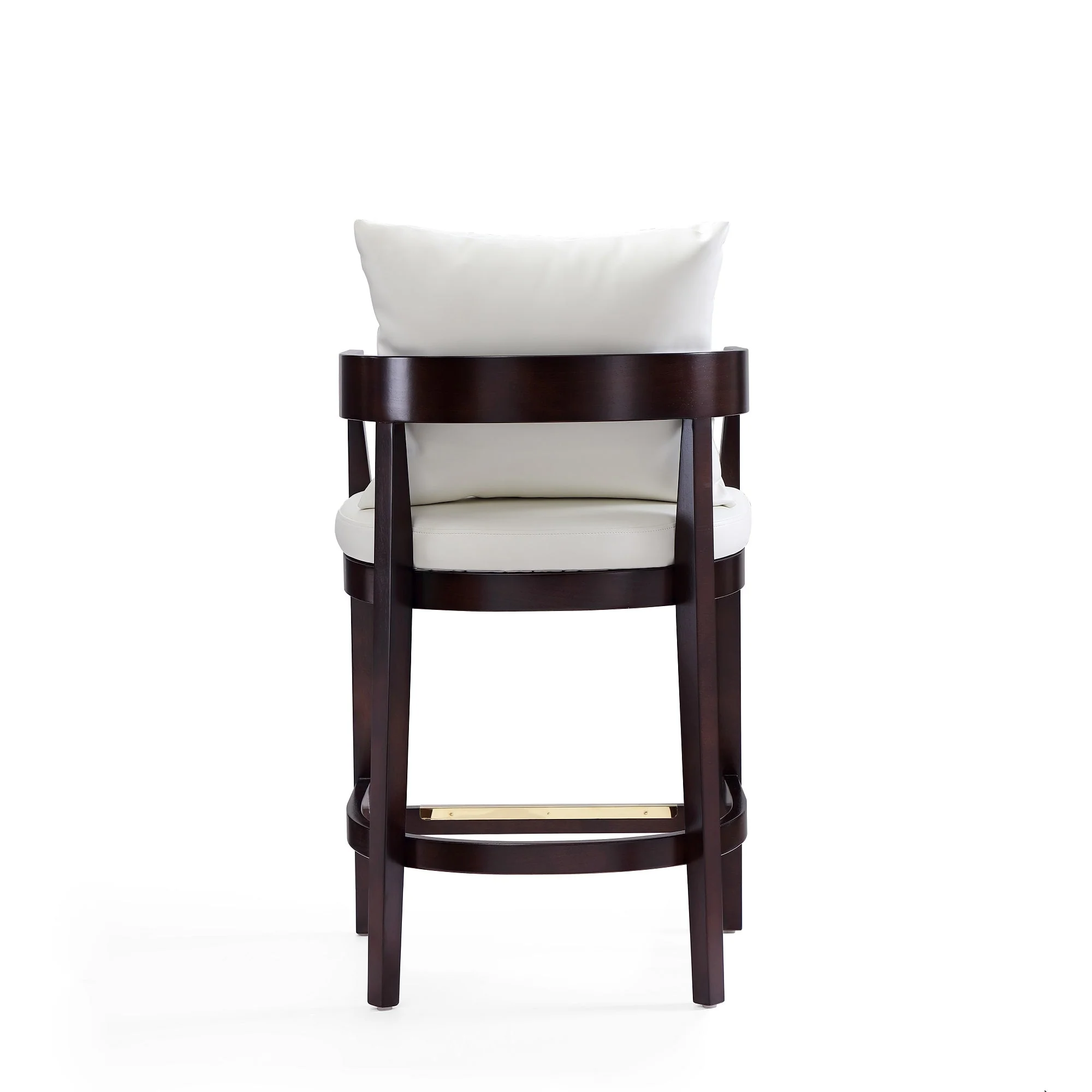 Ritz Counter Stool in Ivory and Dark Walnut (set of 3) - Image 8