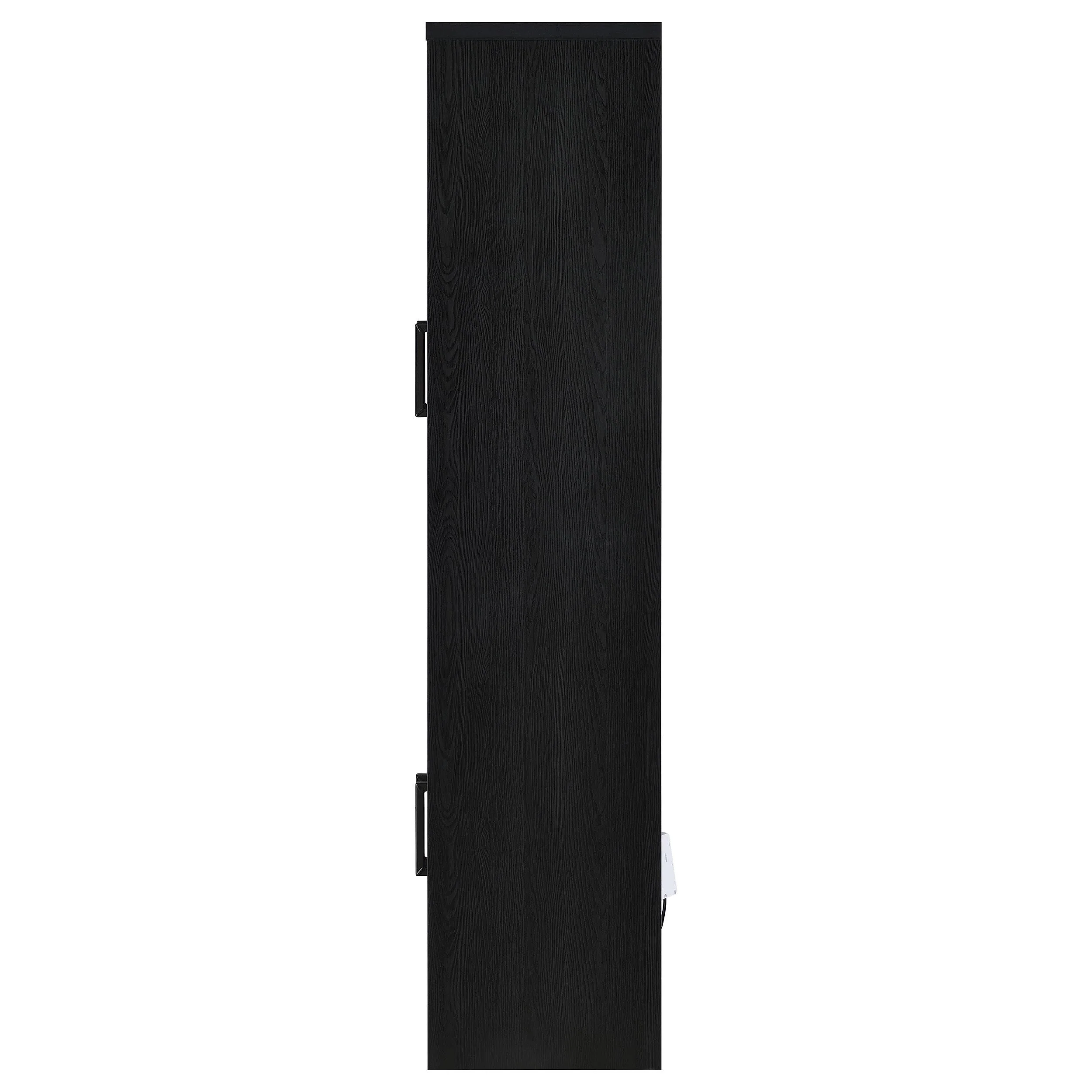 Riva Black 4-Door Tall Accent Display Cabinet with LED Lighting - Image 6