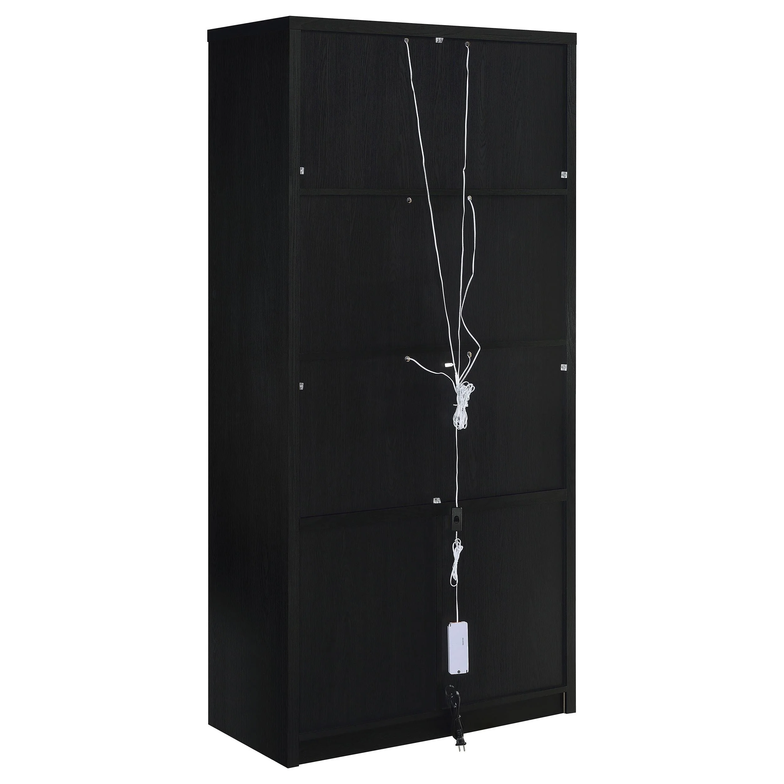 Riva Black 4-Door Tall Accent Display Cabinet with LED Lighting - Image 7