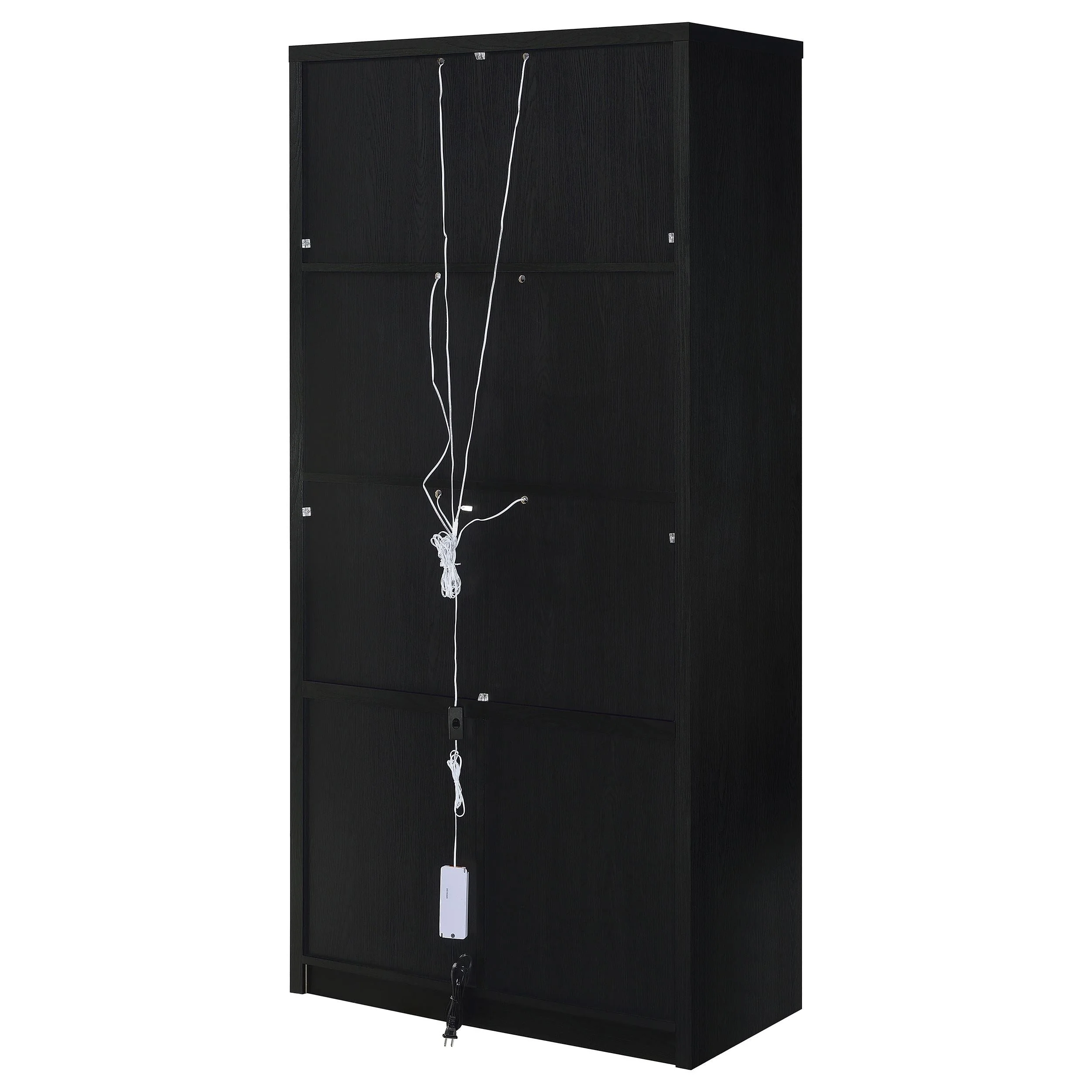 Riva Black 4-Door Tall Accent Display Cabinet with LED Lighting - Image 8