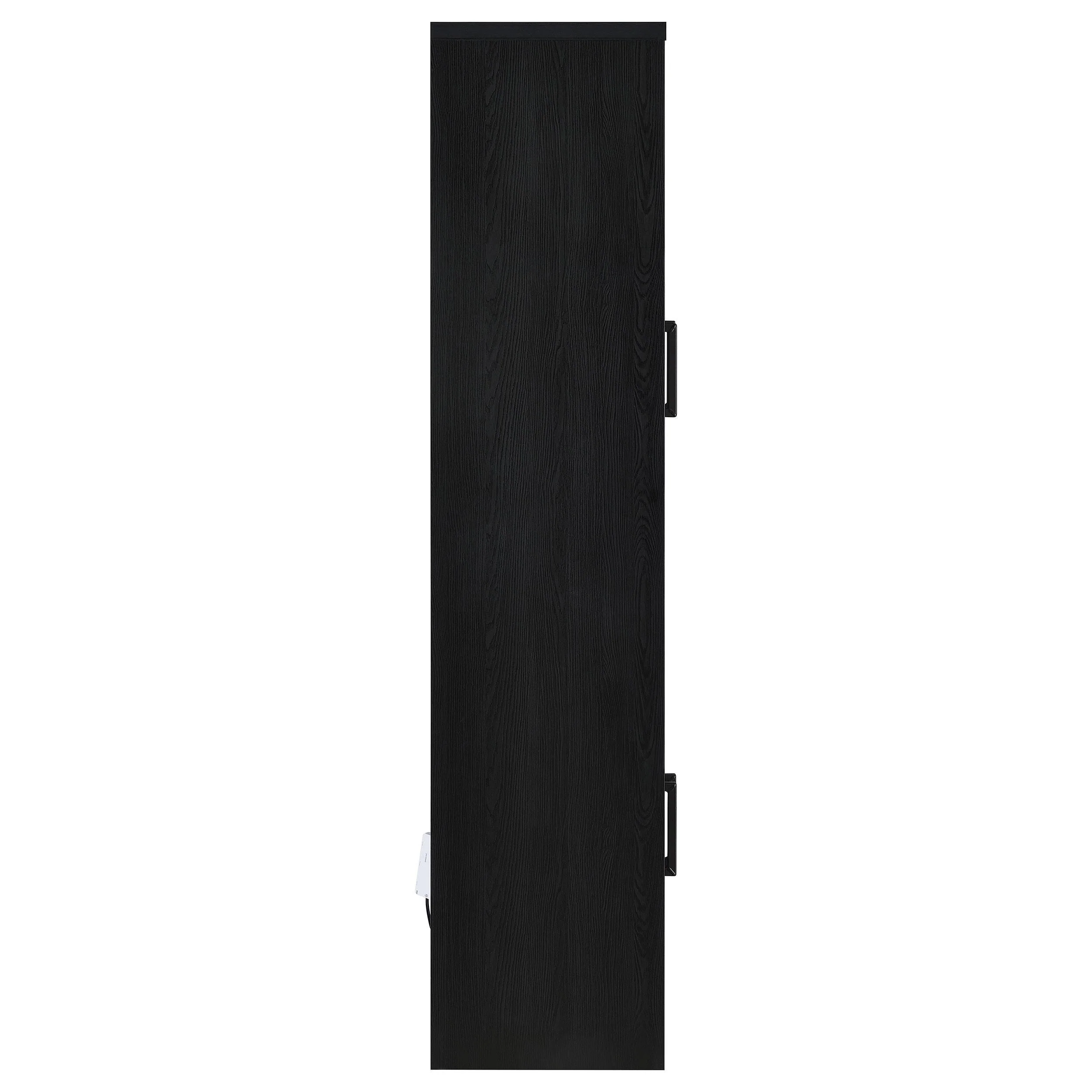Riva Black 4-Door Tall Accent Display Cabinet with LED Lighting - Image 9
