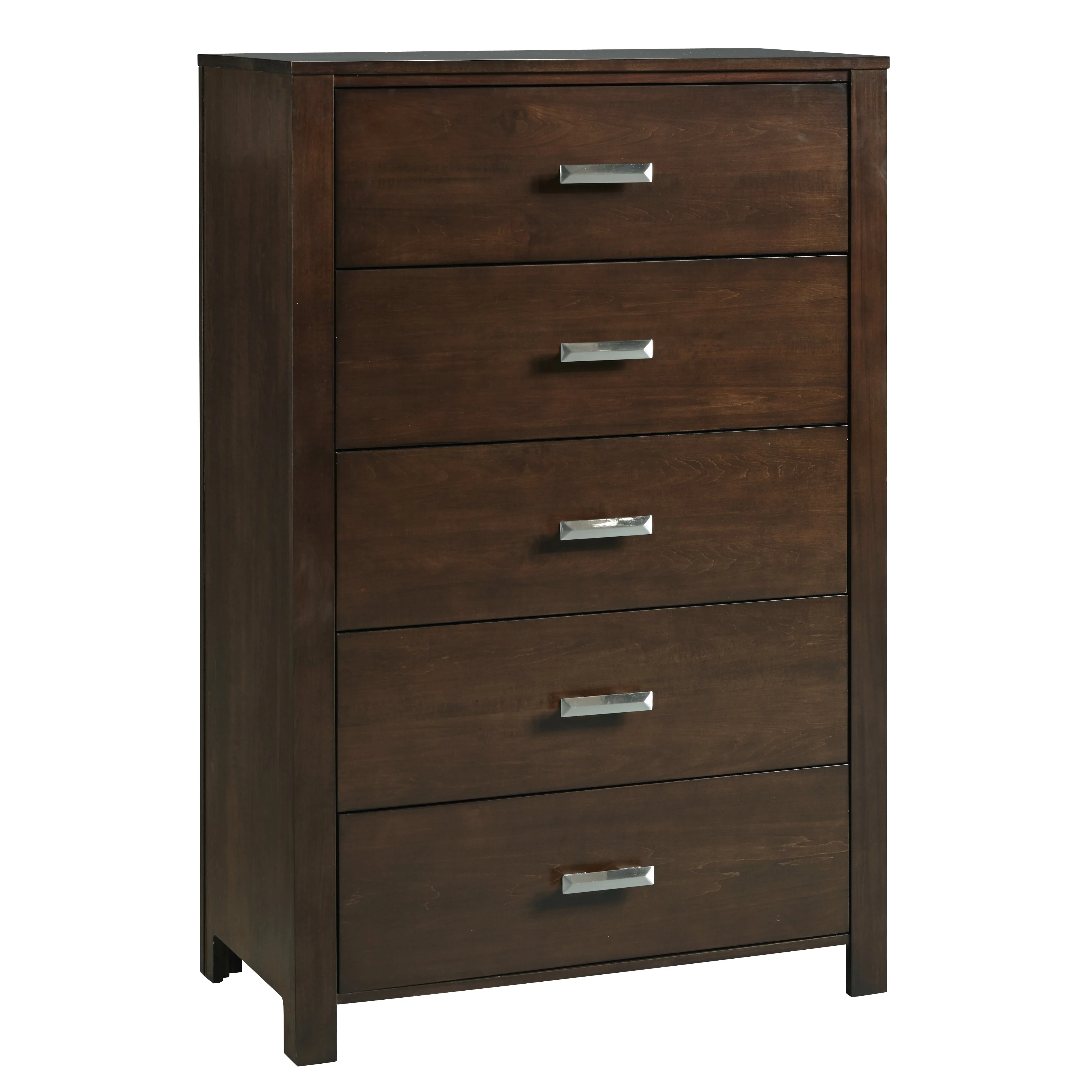 Riva Five Drawer Chest in Chocolate Brown - Image 5