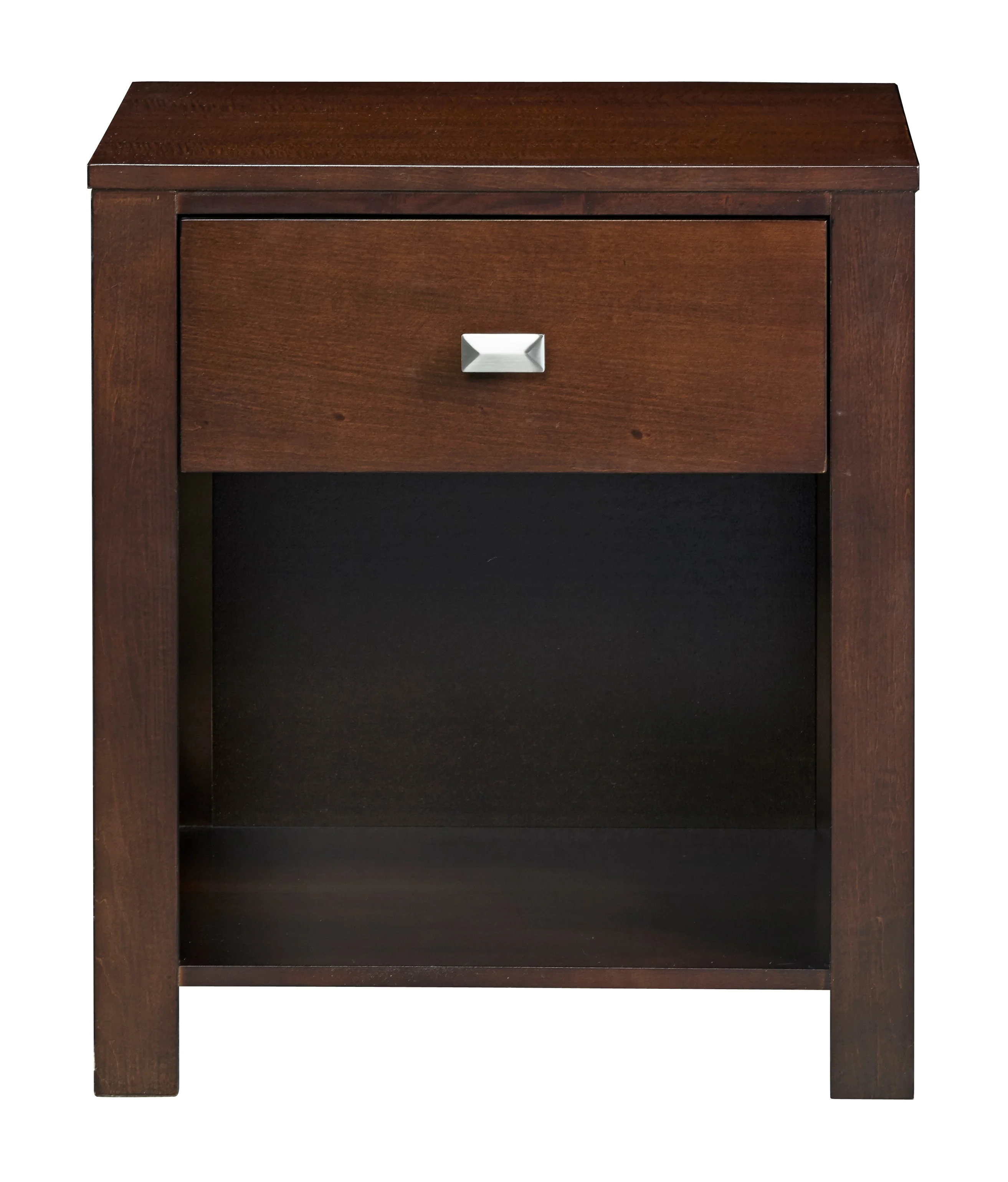 Riva One Drawer Nightstand in Chocolate Brown - Image 4