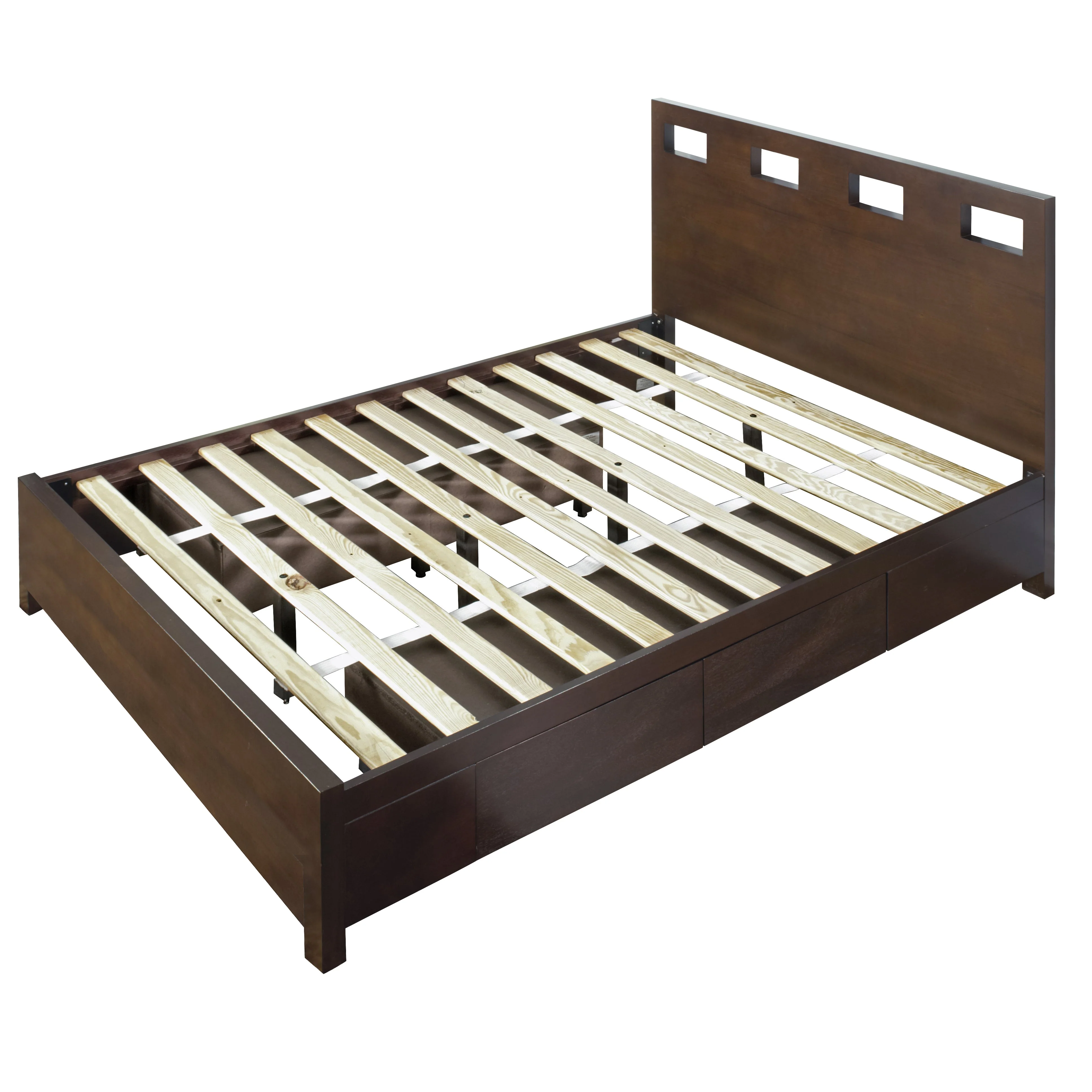 Riva Wood California King Storage Bed in Chocolate Brown - Image 6