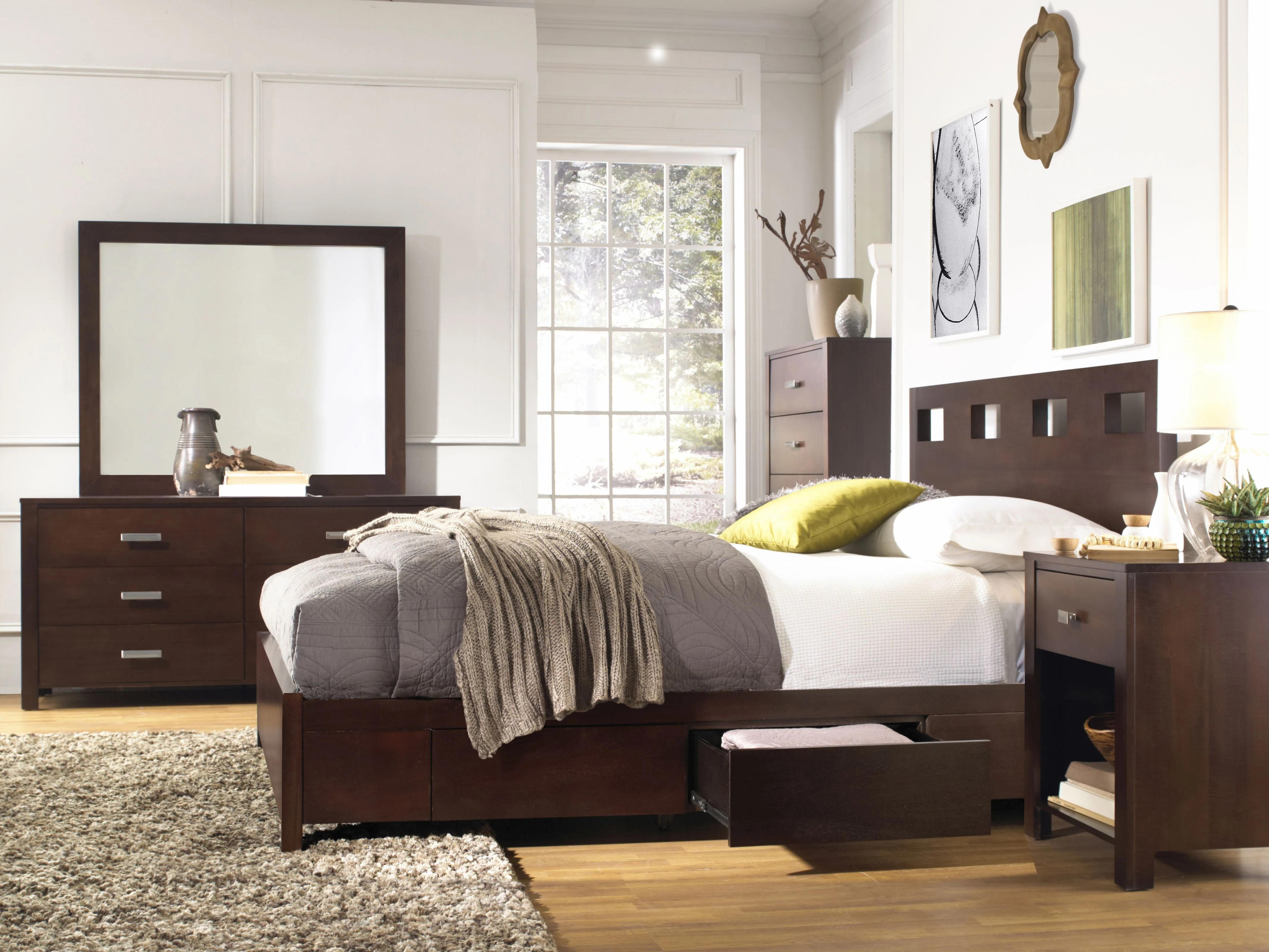 Riva Wood California King Storage Bed in Chocolate Brown - Image 7