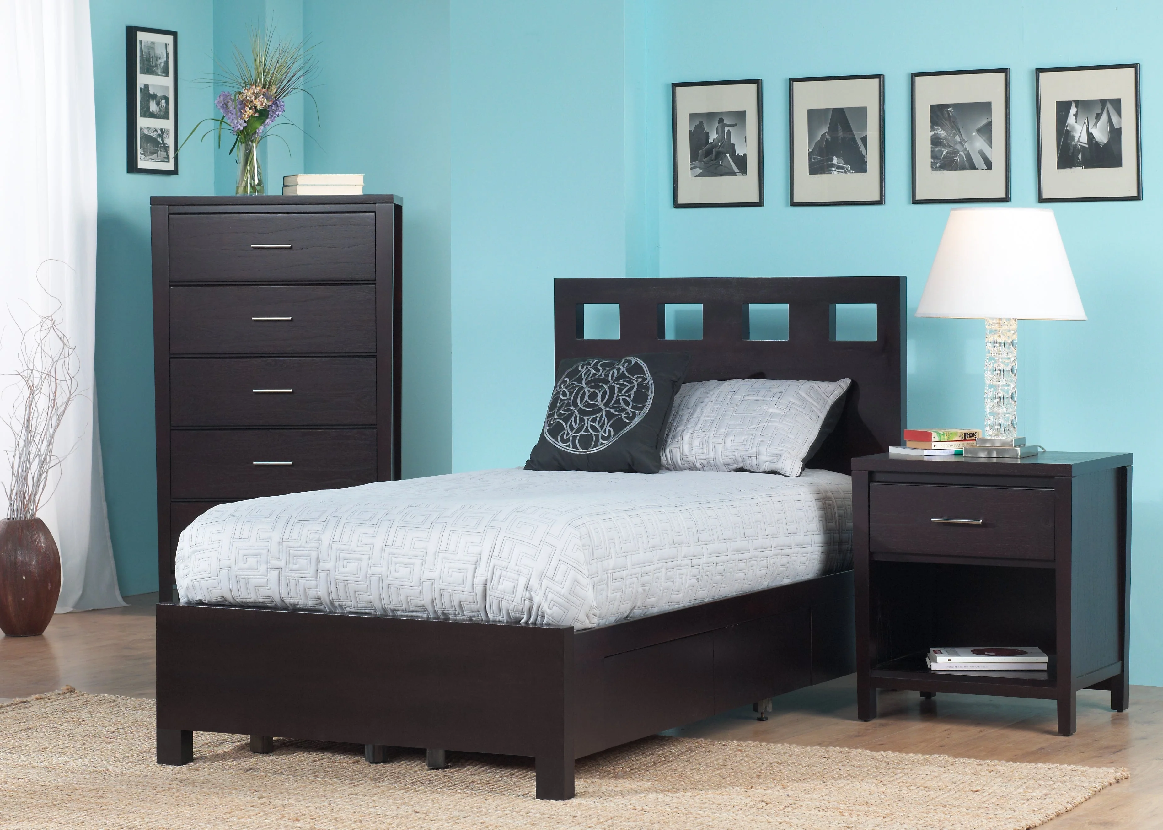 Riva Wood Eastern King Storage Bed in Espresso - Image 4