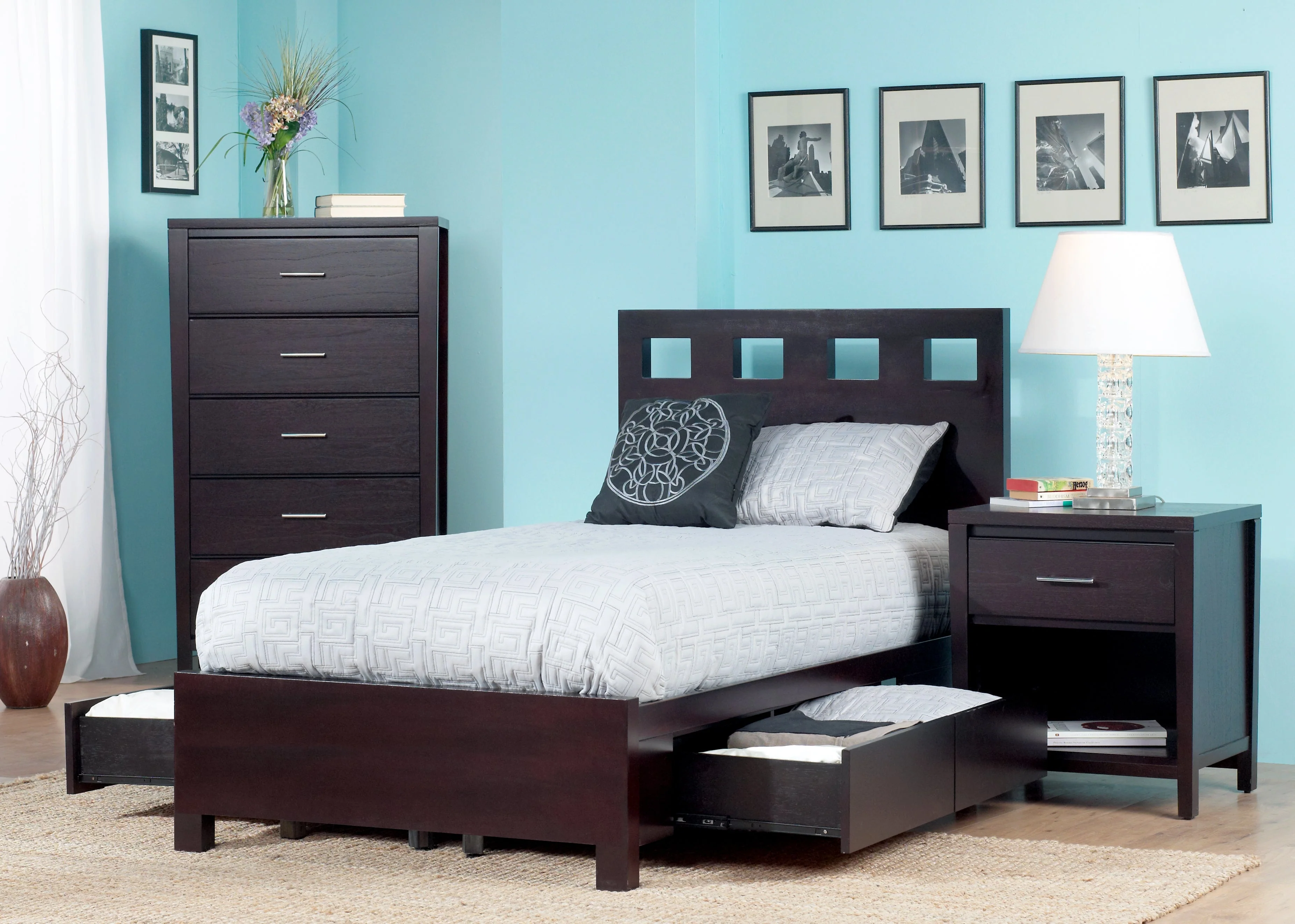 Riva Wood Queen Storage Bed in Espresso - Image 6