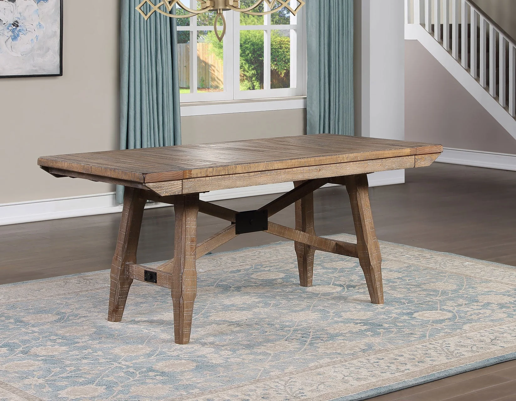 Riverdale Driftwood Trestle Dining Room Set - Image 2