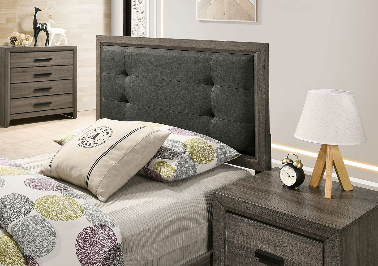 Roanne Gray/Charcoal Twin Bed - Image 3