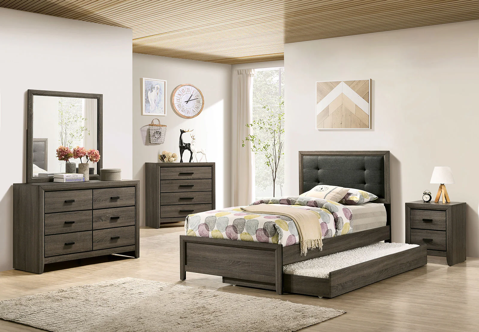 Roanne Gray/Charcoal Twin Bed - Image 4