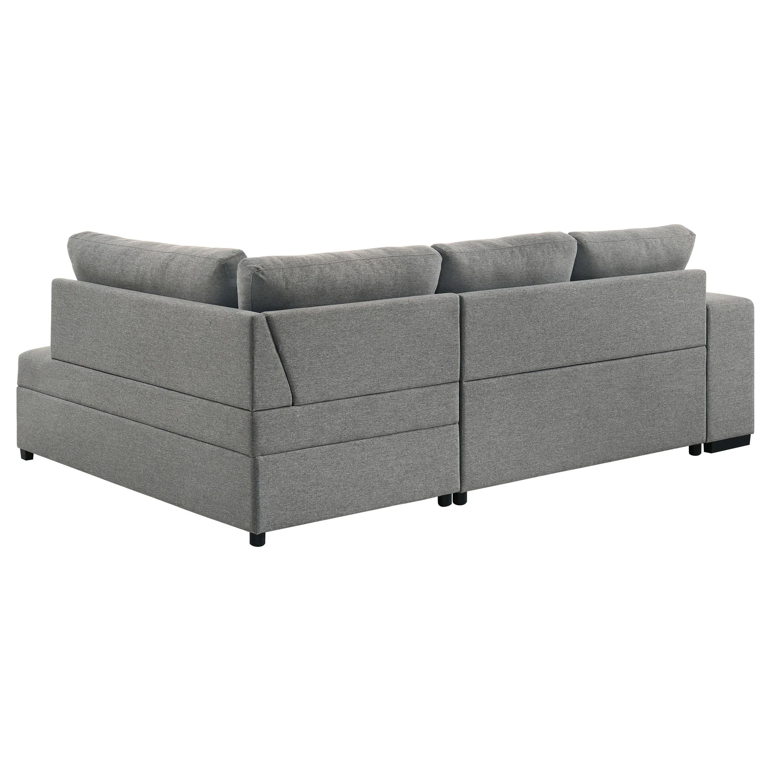 Roanne Grey Fabric Upholstered Sleeper Sectional Sofa - Image 12