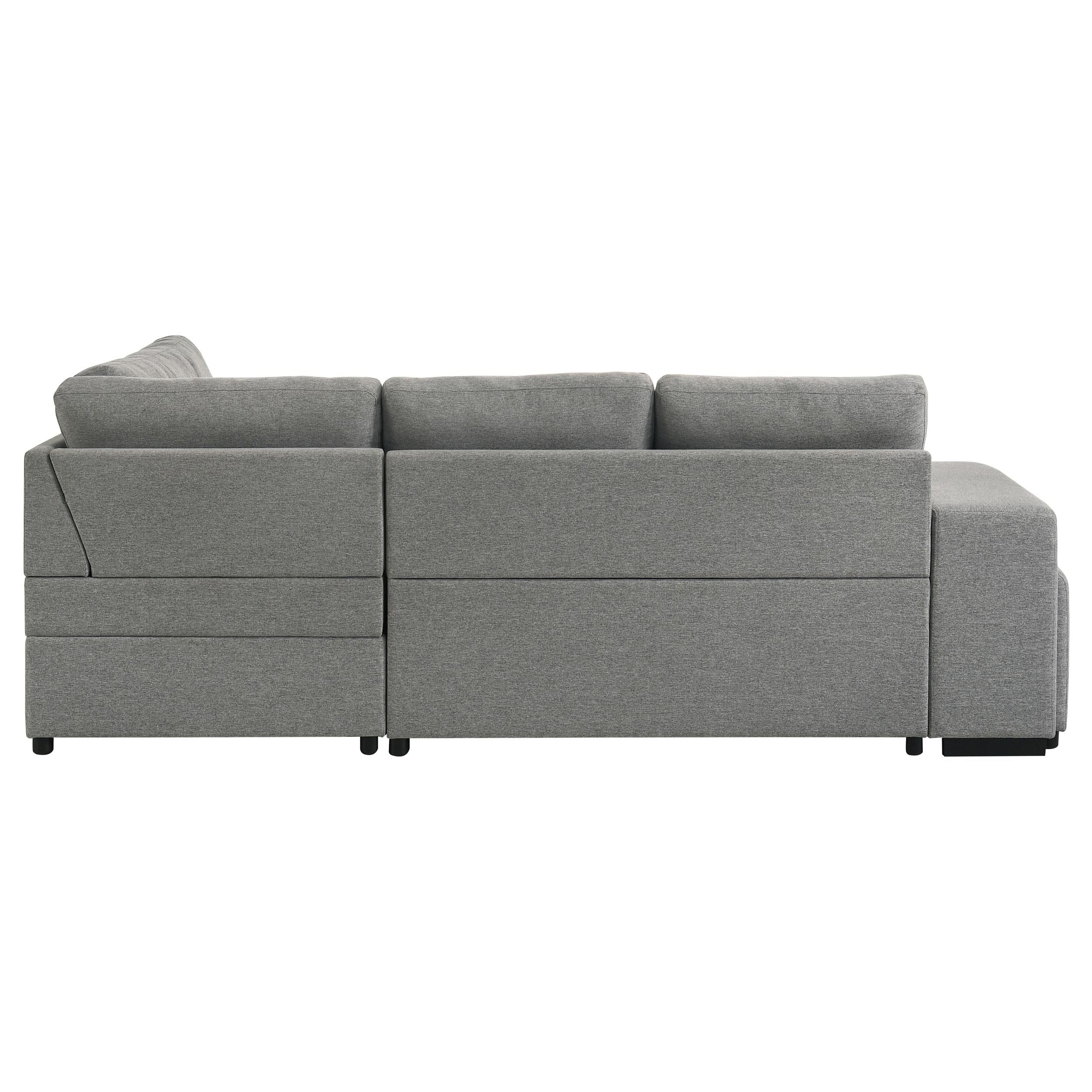 Roanne Grey Fabric Upholstered Sleeper Sectional Sofa - Image 13