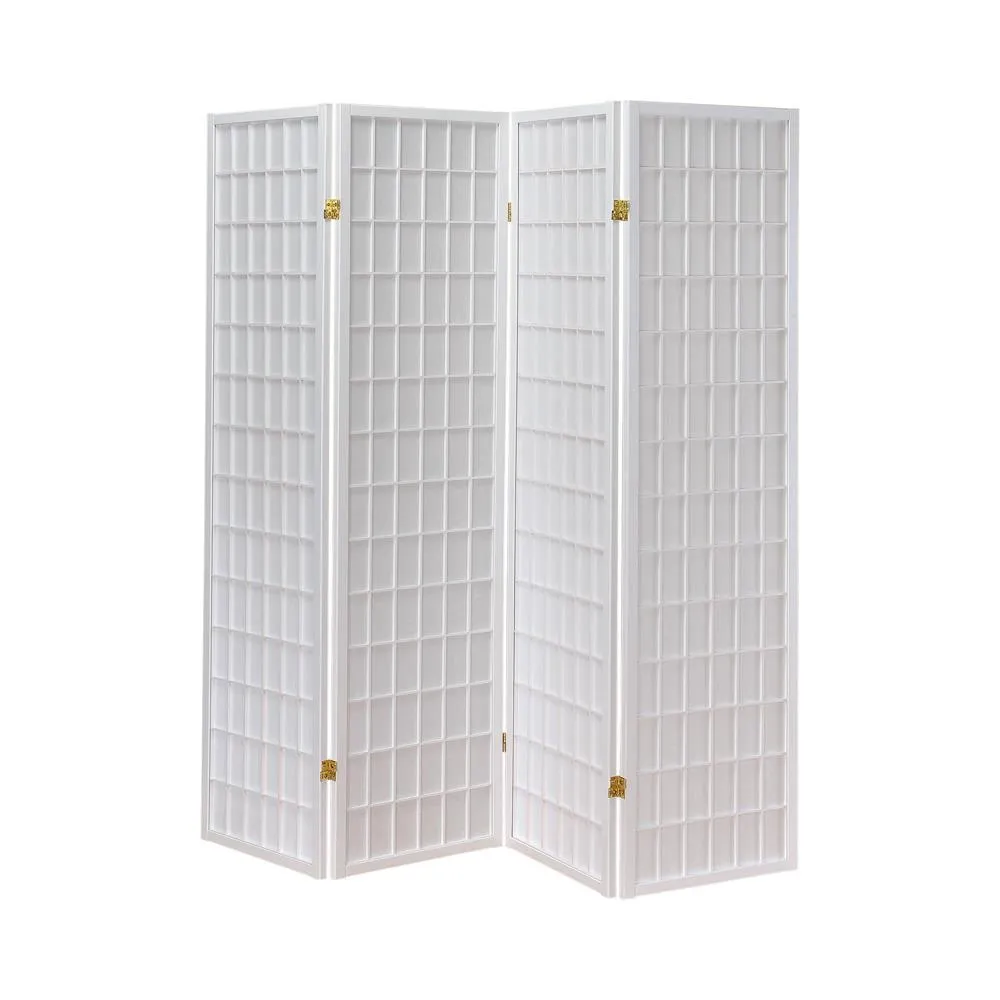 Roberto White 4-Panel Folding Screen - Image 2