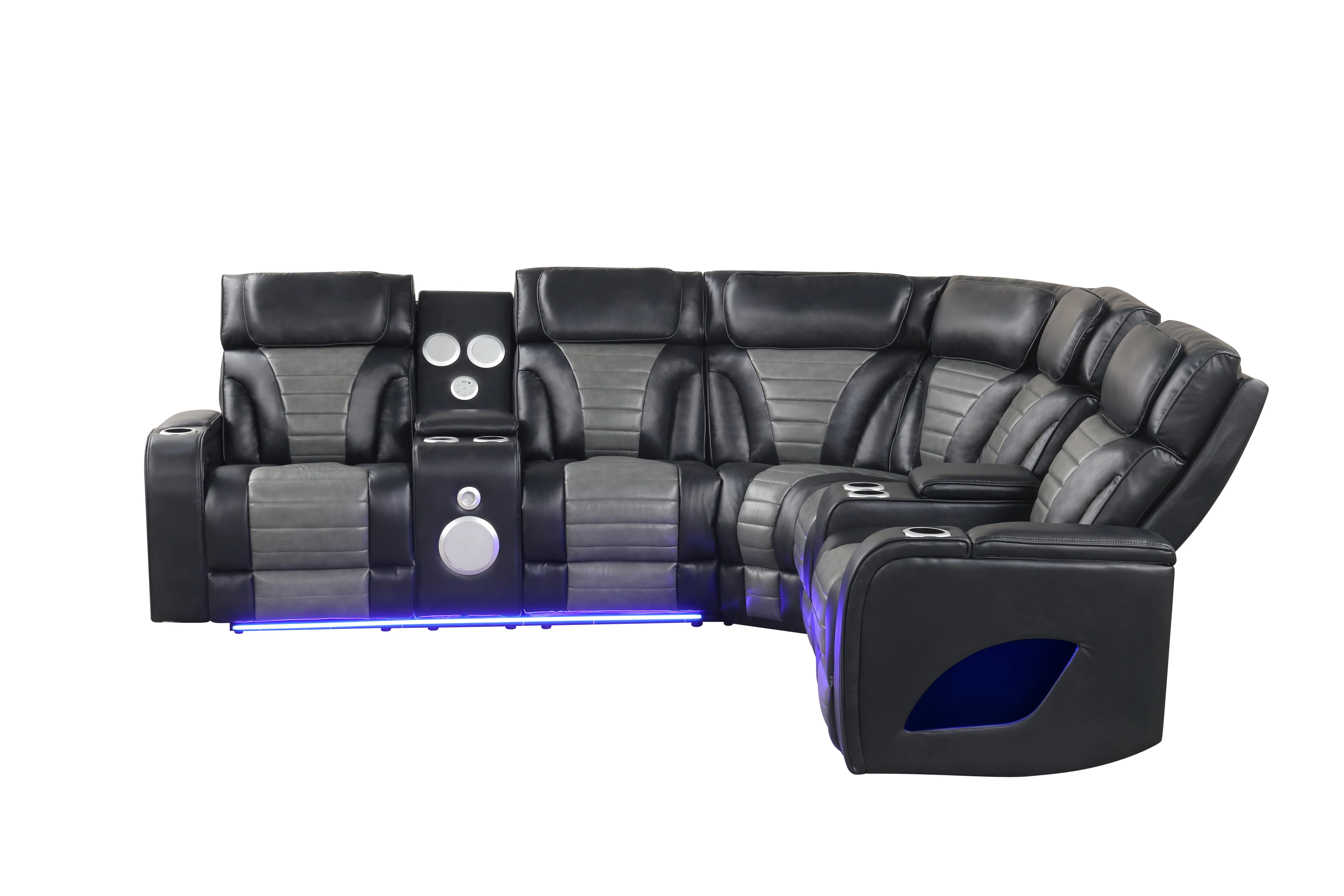 Robin Black Leather Power Reclining Sectional [Special Price] - Image 8