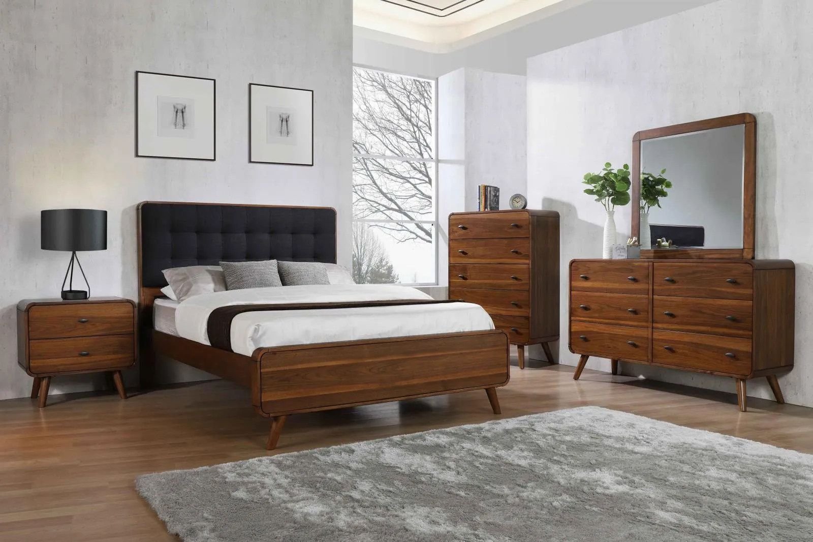 Robyn Dark Walnut 2-Drawer Nightstand - Image 3