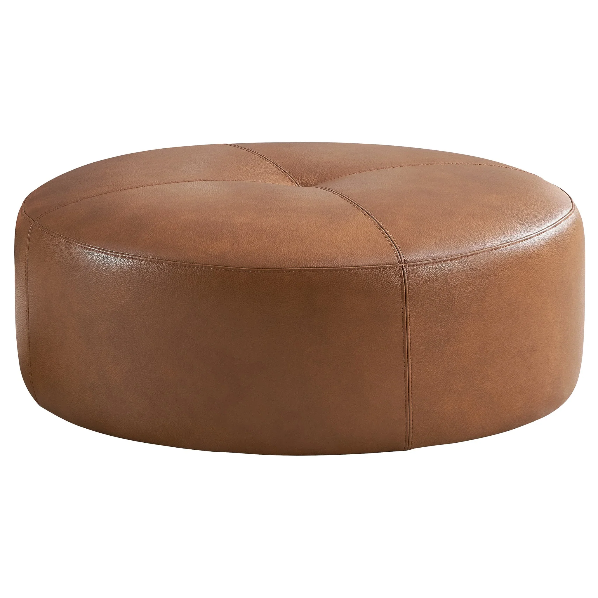 Rochelin Tan Leather Ottoman - Image 4