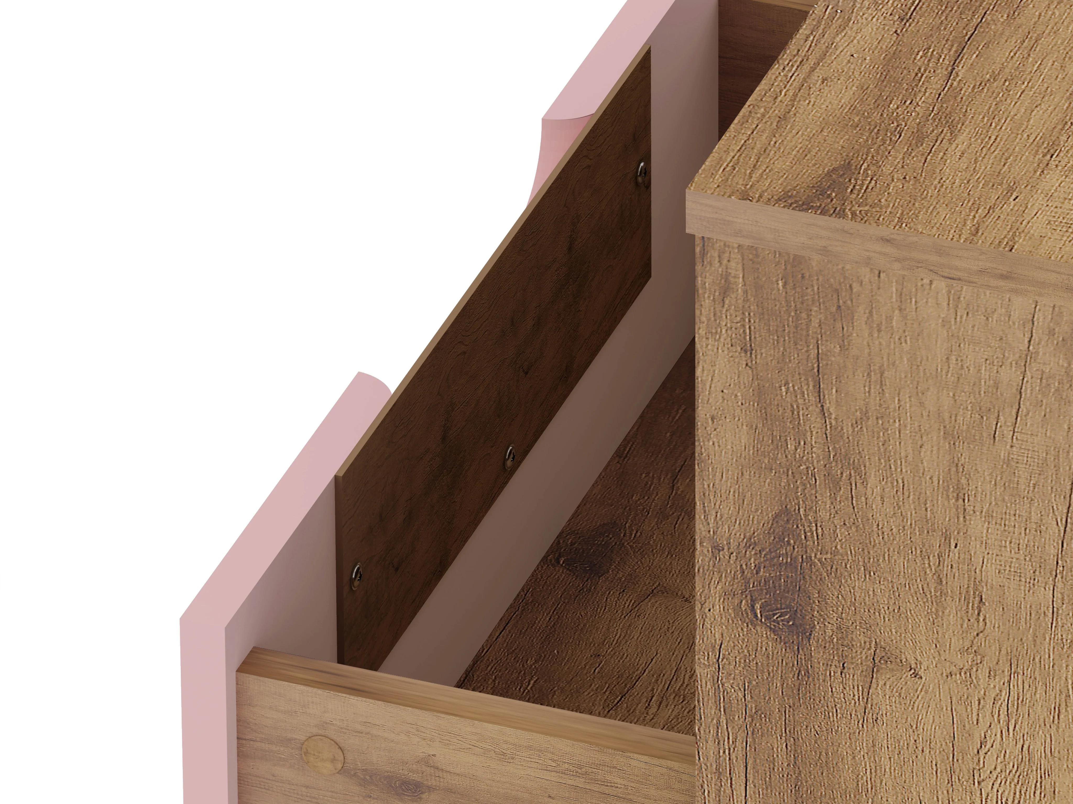 Rockefeller 1.0 Nightstand in Nature and Rose Pink - Image 7