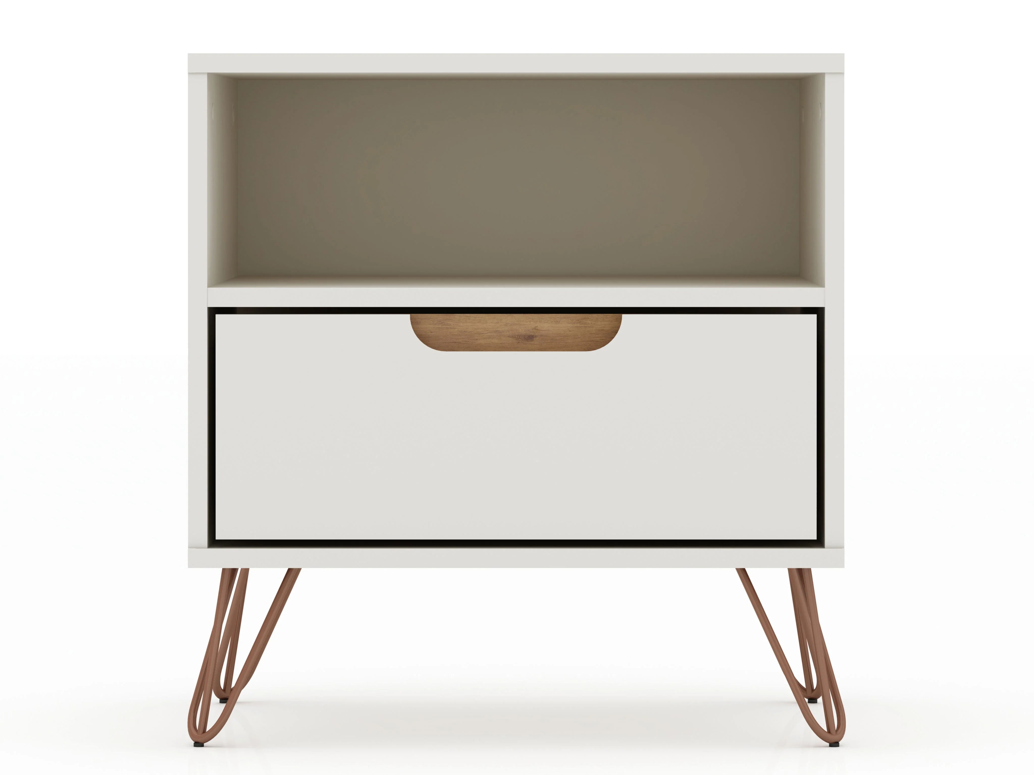 Rockefeller 1.0 Nightstand in Off White and Nature