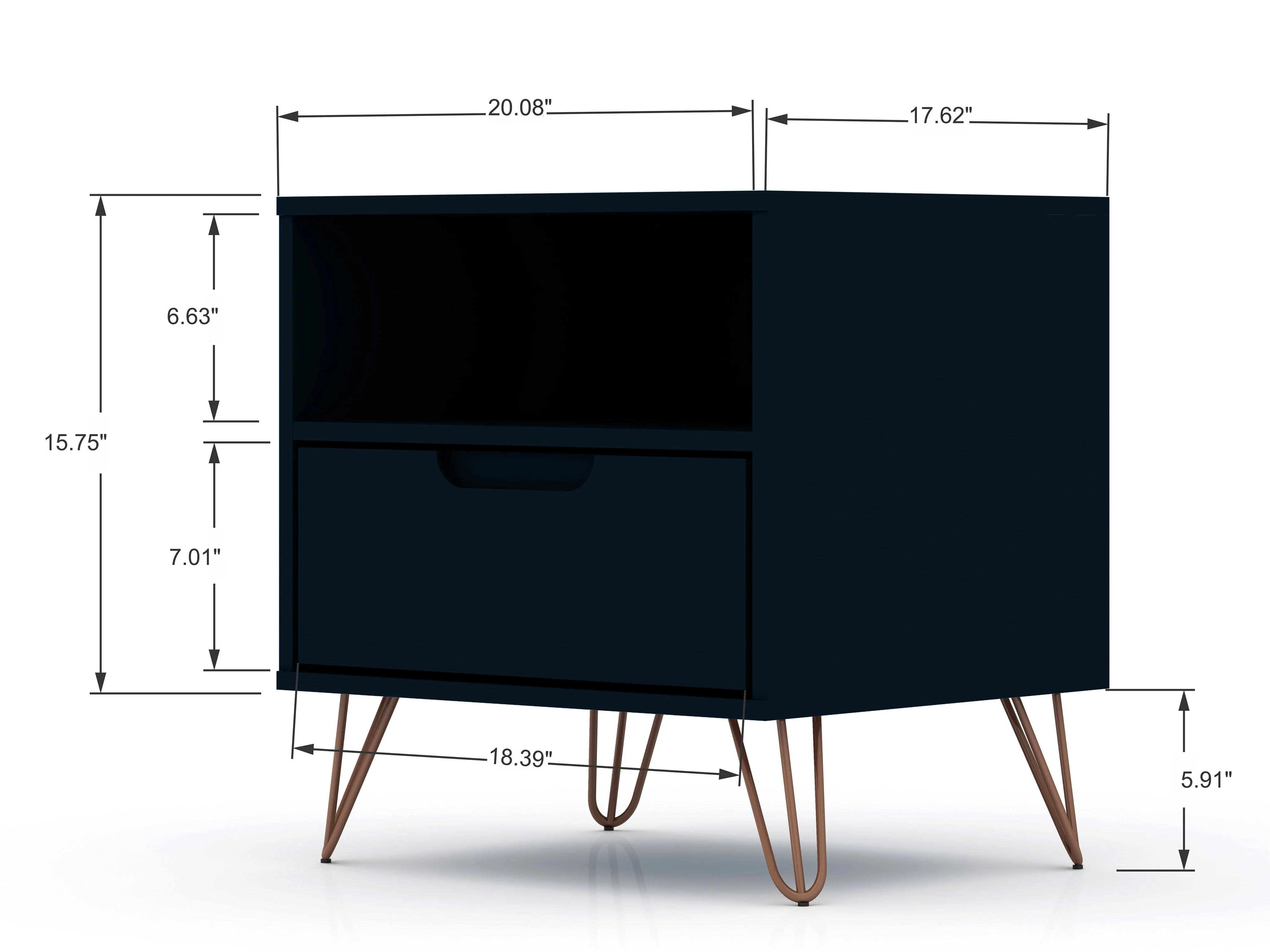 Rockefeller 1.0 Nightstand in Tatiana Midnight Blue - Image 3
