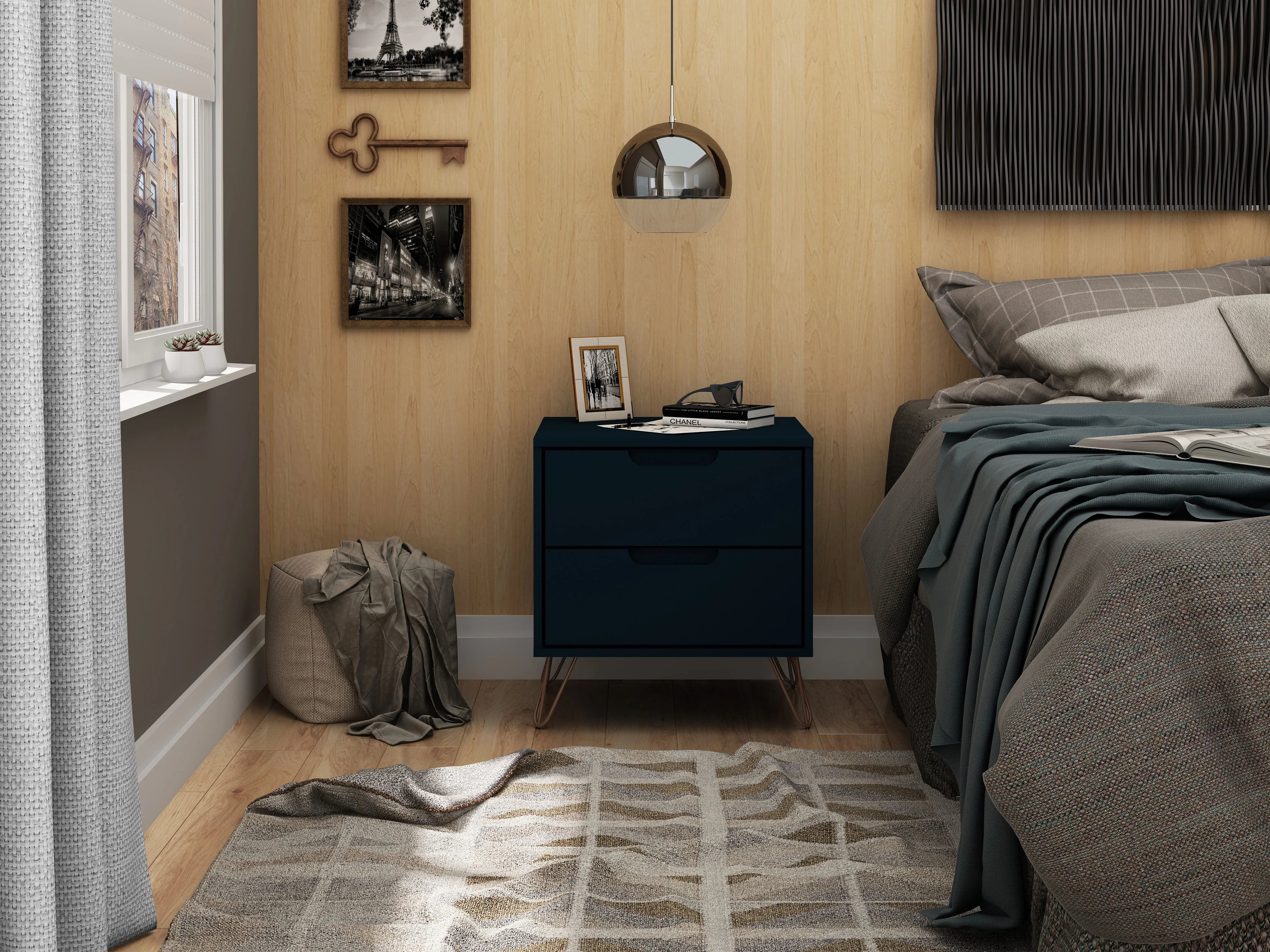 Rockefeller 2.0 Nightstand in Tatiana Midnight Blue - Image 2