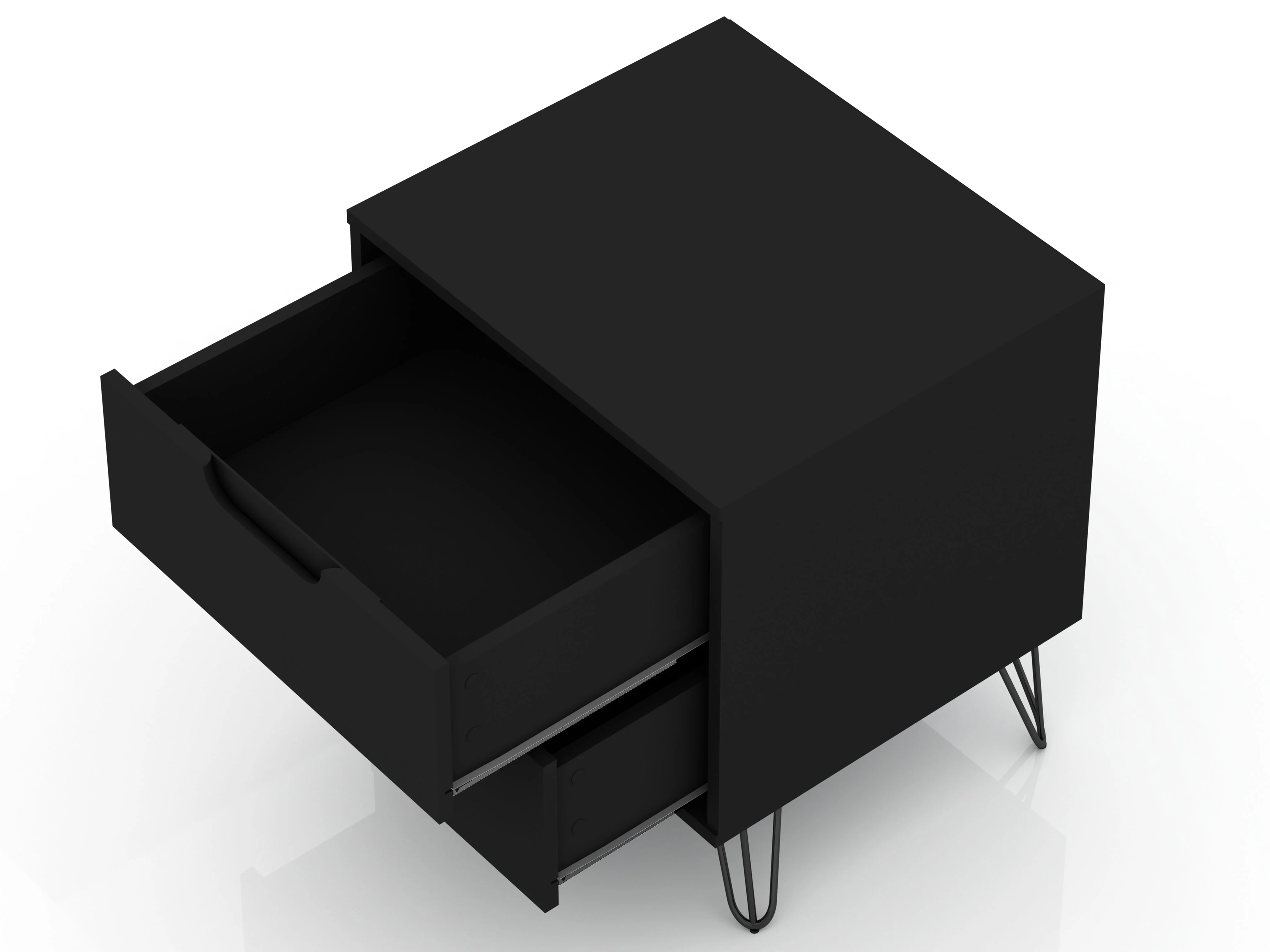 Rockefeller Dresser and Nightstand Set in Black - Image 10