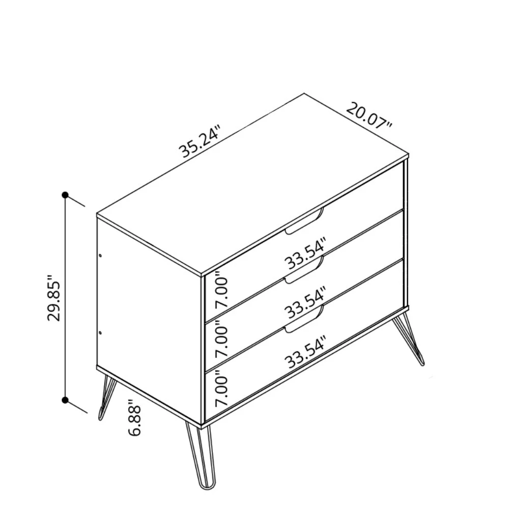 Rockefeller Dresser and Nightstand Set in Black - Image 3